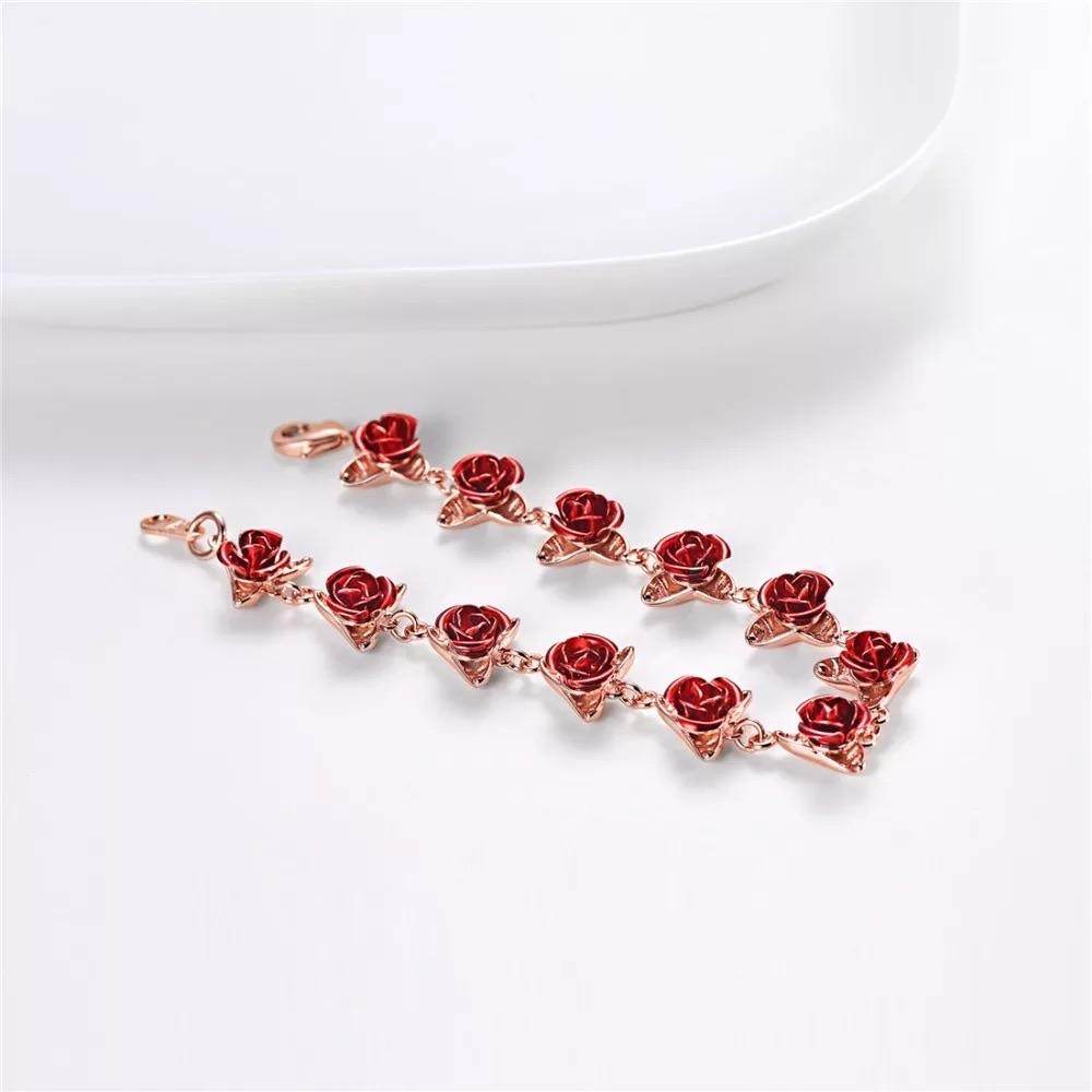 12 Rose Gold Bracelet for Women - Elegant Floral Jewelry Gift for Her | Perfect for Valentine's Day, Anniversary & Special Occasions