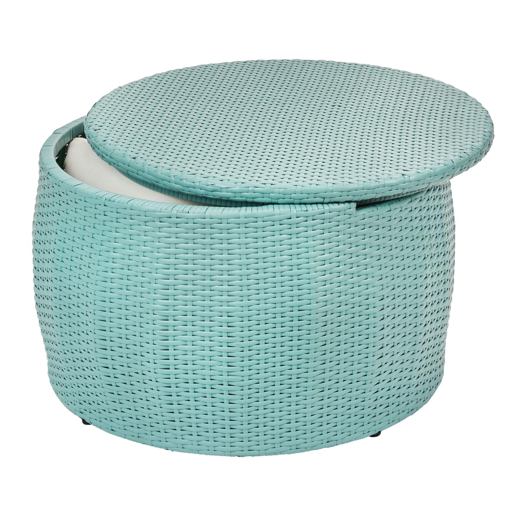 BrylaneHome Santiago Round Storage Table - Haze | Modern Side Table with Storage | Perfect for Living Room, Bedroom, or Office