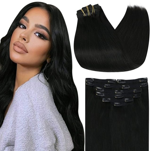 Double Wefted Clip-In Human Hair Extensions - 7pcs 105g for Natural Volume & Length | Perfect for Daily Styling, Parties & Special Occasions