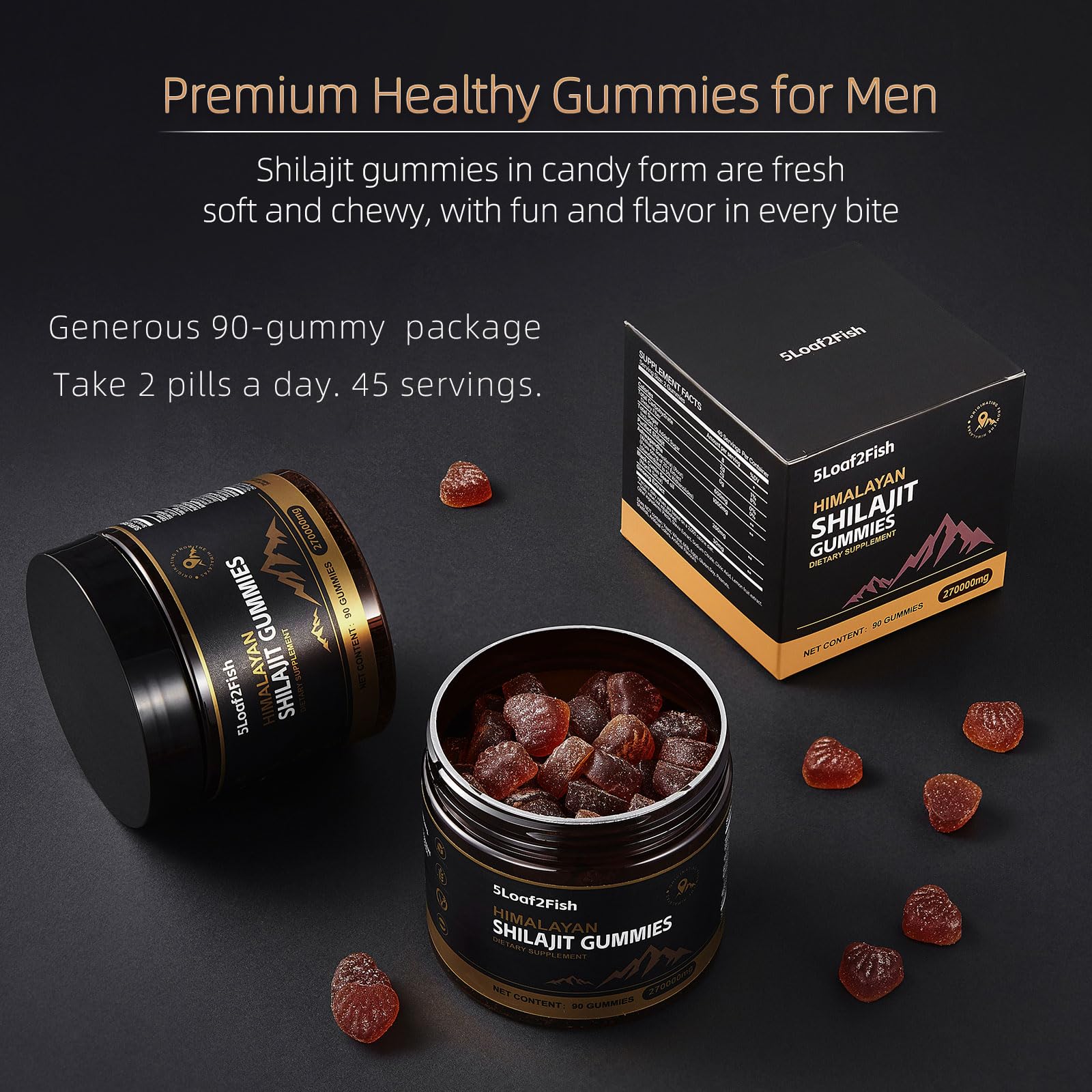 Organic Shilajit Gummies for Men & Women - Pure Himalayan Shilajit Supplement with 85+ Trace Minerals, Ashwagandha & Black Seed Oil Extract - 90 Count Gummies for Energy, Immunity & Stress Relief - Perfect for Daily Wellness & Active Lifestyle