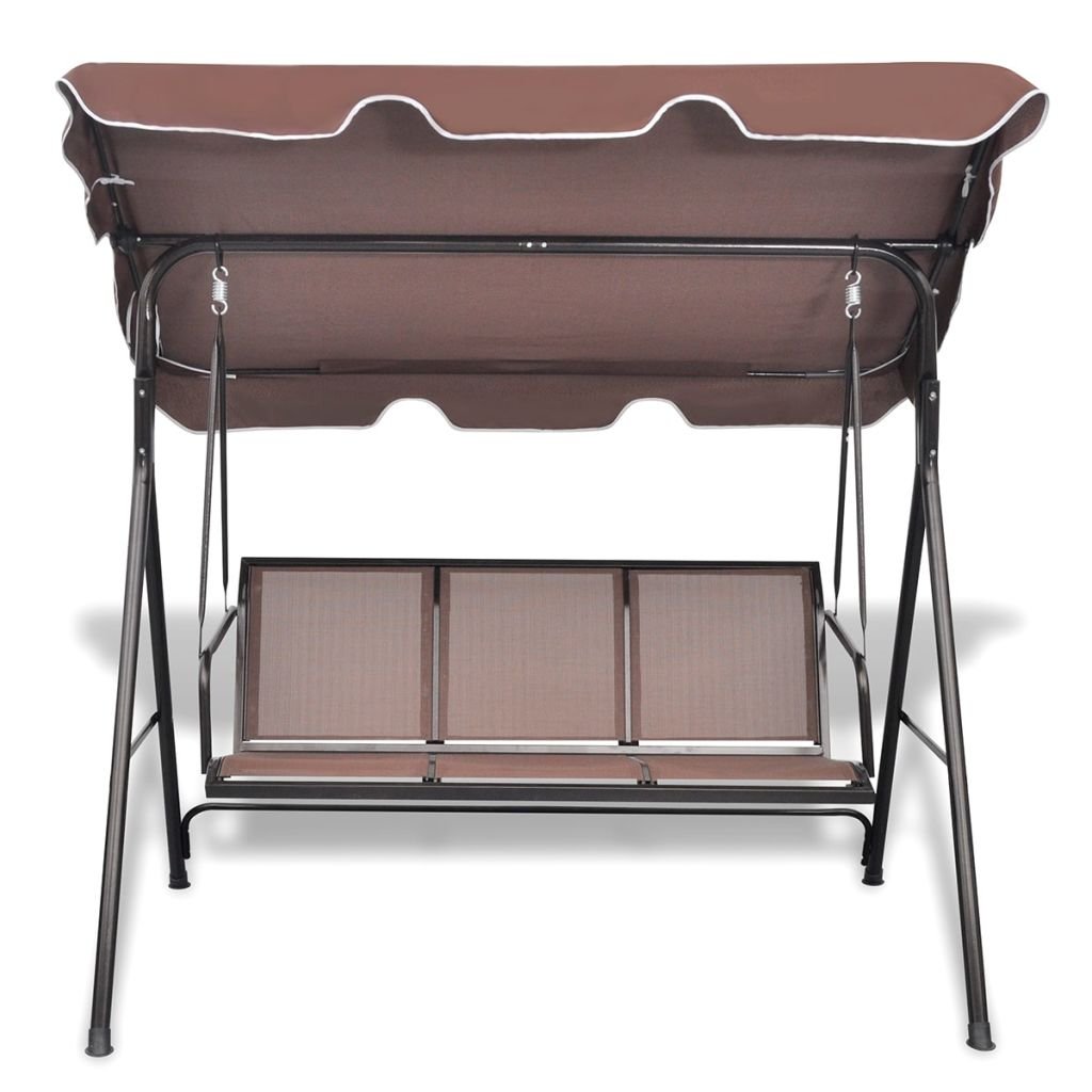 Tidyard 3-Seat Outdoor Porch Swing with Canopy & Weatherproof Cushions - Waterproof Patio Furniture for Garden, Backyard, Deck - 5'10