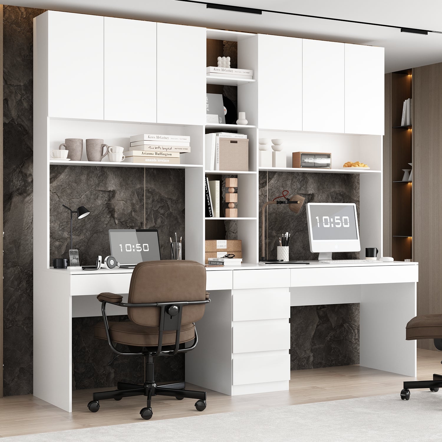 94.5W Modern Computer Desk with Hutch - Spacious Workstation for Home Office, Study & Gaming - Perfect for Small Spaces & Organization