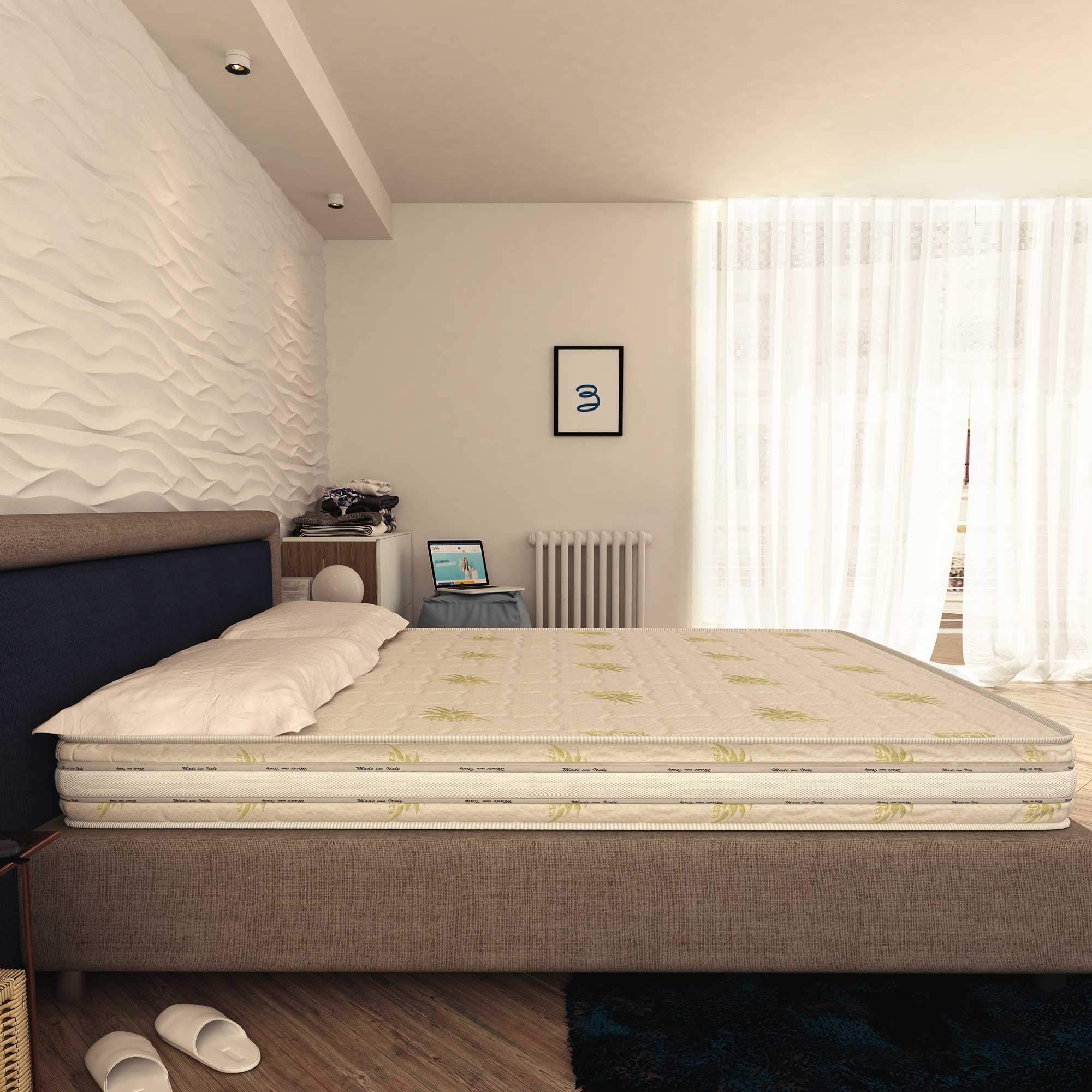 **16cm Orthopedic Bonnel Spring Mattress 170x200cm - Aloe Vera Cover with Ventilation Band, Hypoallergenic & Dust Mite Resistant - Ideal for Back Pain Relief & Allergy Sufferers**