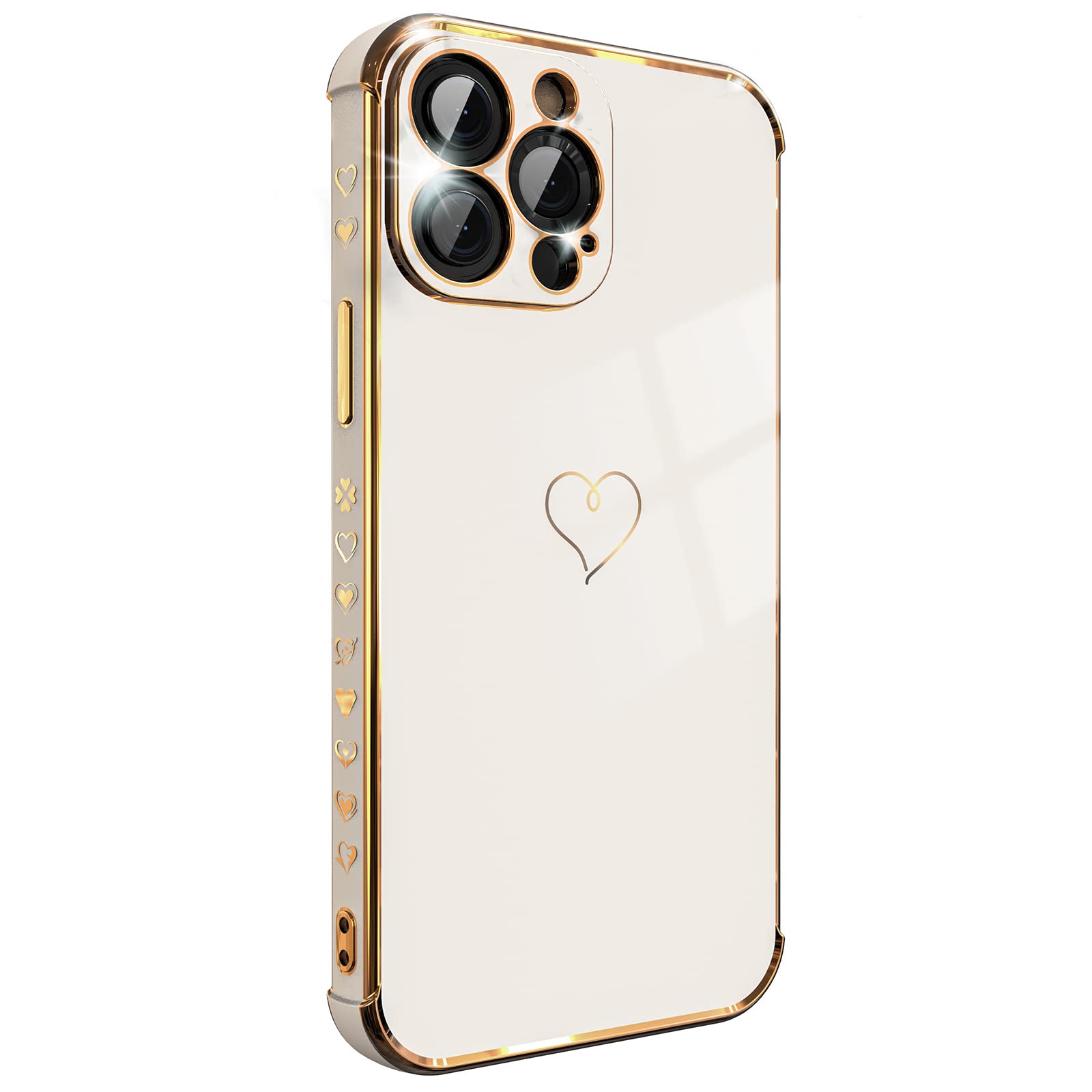 Premium Shockproof iPhone 13 Pro Max Case for Women - Luxury Soft TPU Protective Cover with Full Camera Protection & Reinforced Corners (6.7 inch, White) - Perfect for Everyday Use, Travel & Work Protection