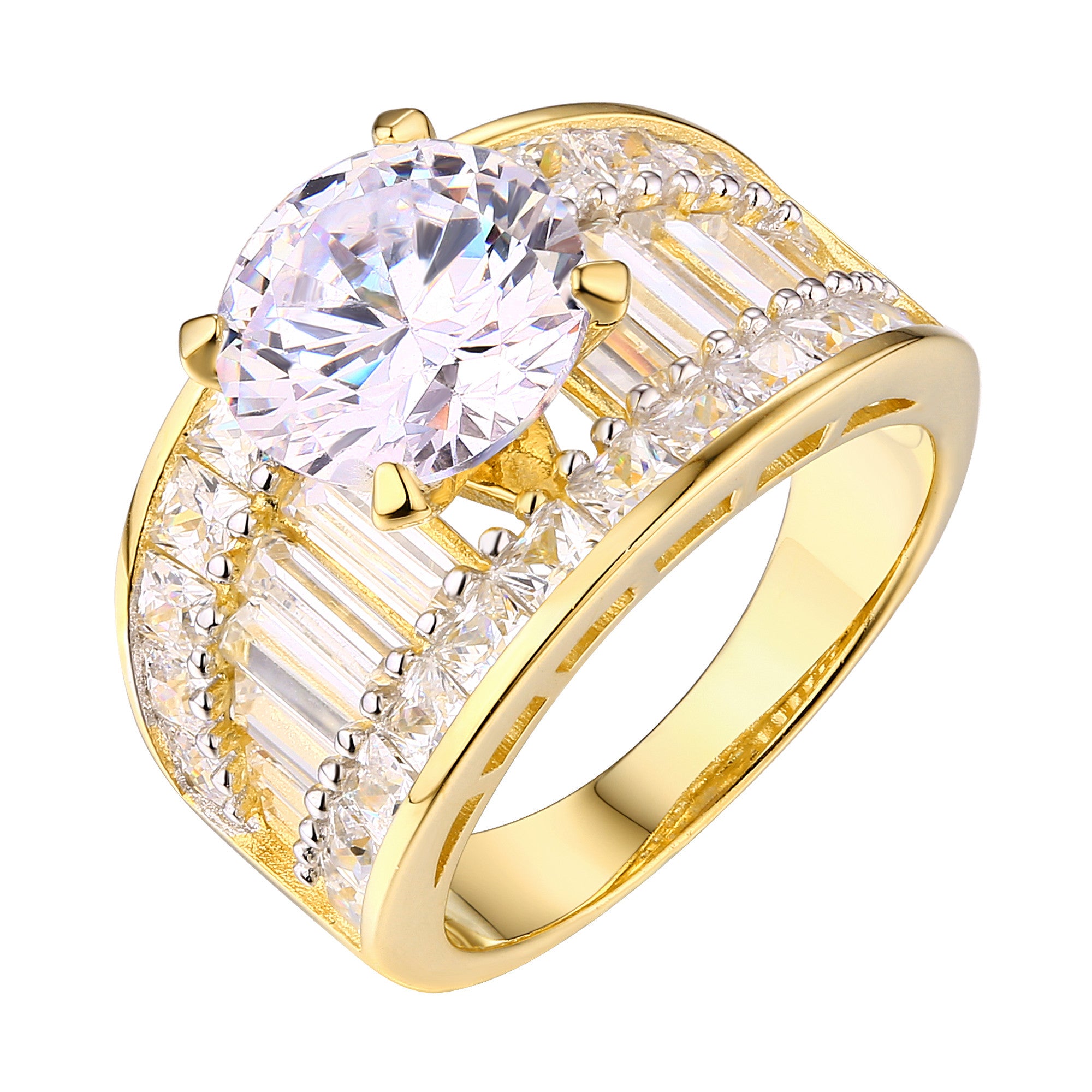 Round Cut Solitaire Engagement Ring for Women - 925 Sterling Silver with Cubic Zirconia - Perfect for Bridal Proposals, Anniversaries & Special Occasions