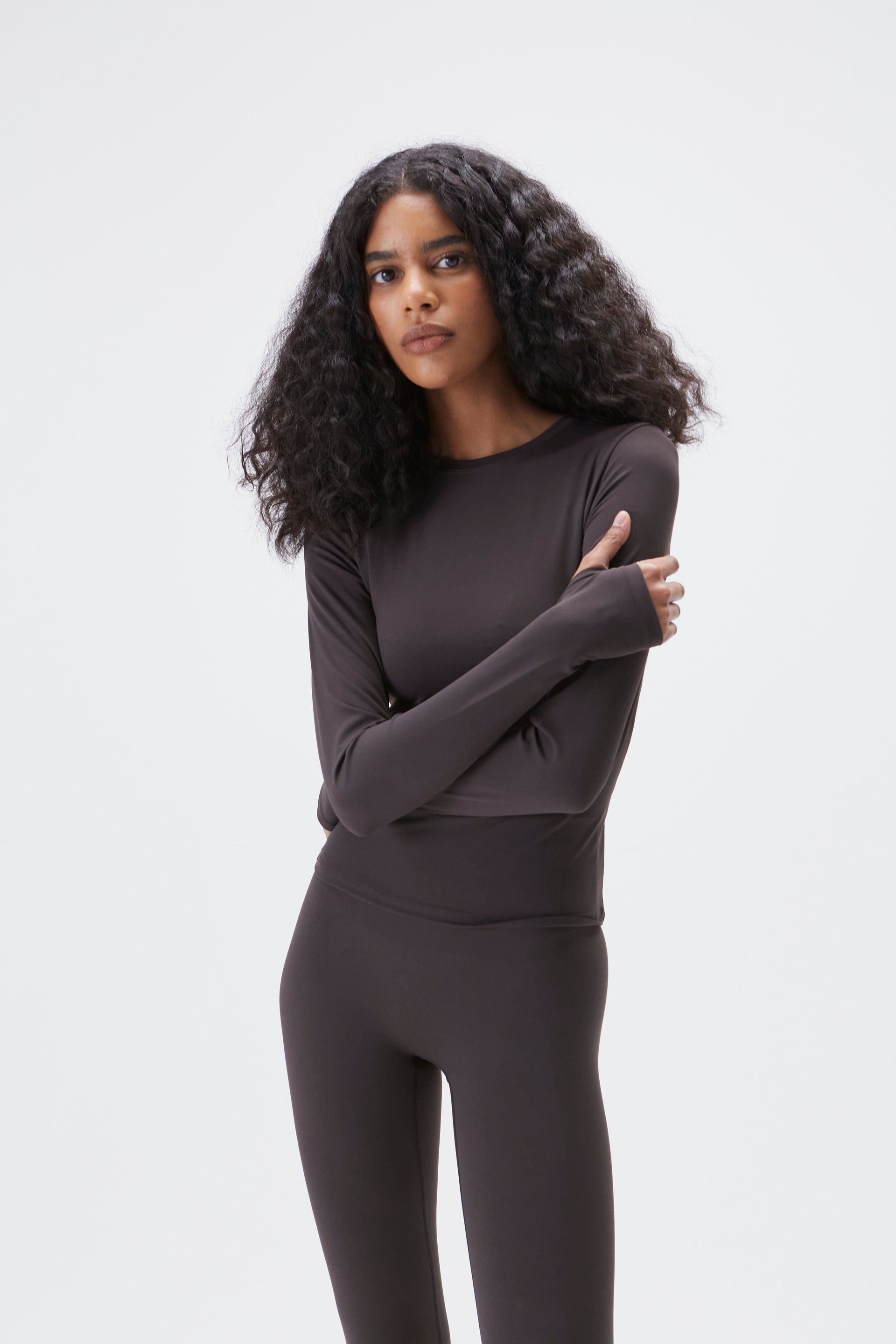 Premium Long Sleeve T-Shirt for Women - Soft Coffee Brown Casual Shirt - Perfect for Work, Travel & Everyday Wear