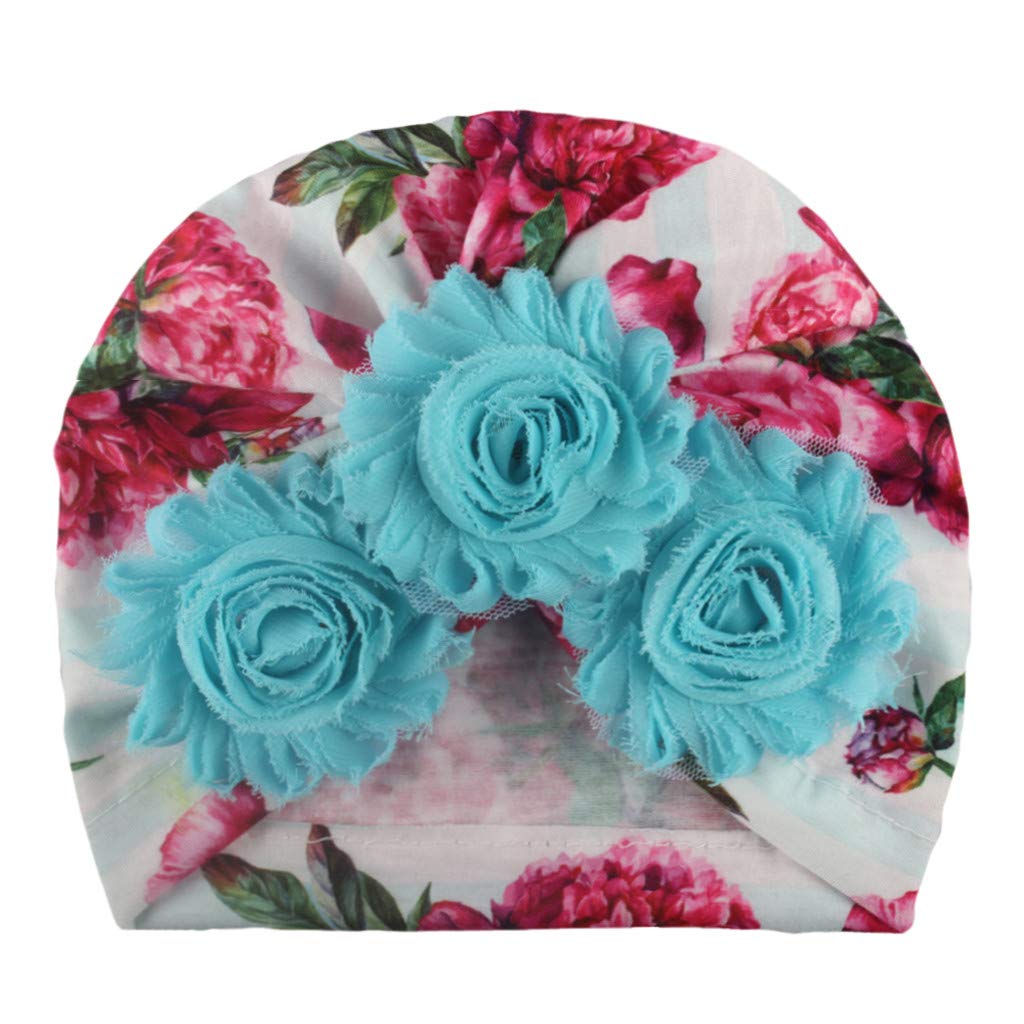 Floral Striped Knit Baby Hat for Boys & Girls - Warm Winter Toddler Headband & Headwear Accessories - Perfect for Outdoor Play, Snow Days & Holiday Photos