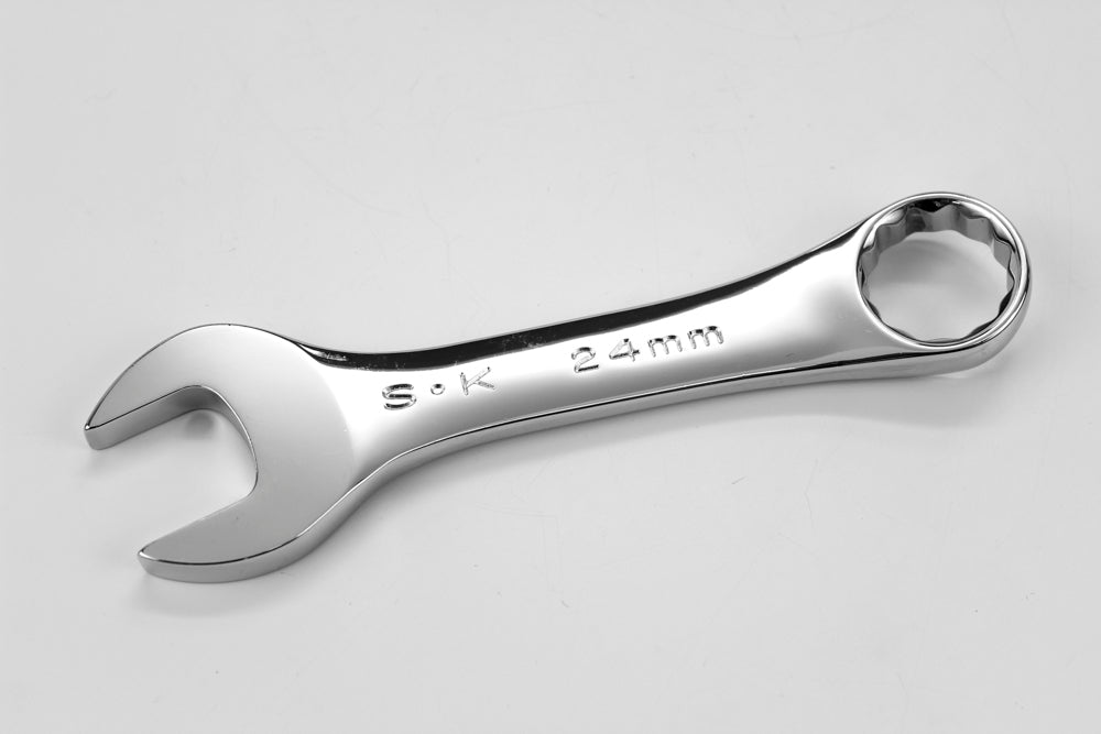 12-Point Metric Short Combination Chrome Wrench - 24mm Size | Perfect for Automotive Repairs & DIY Projects
