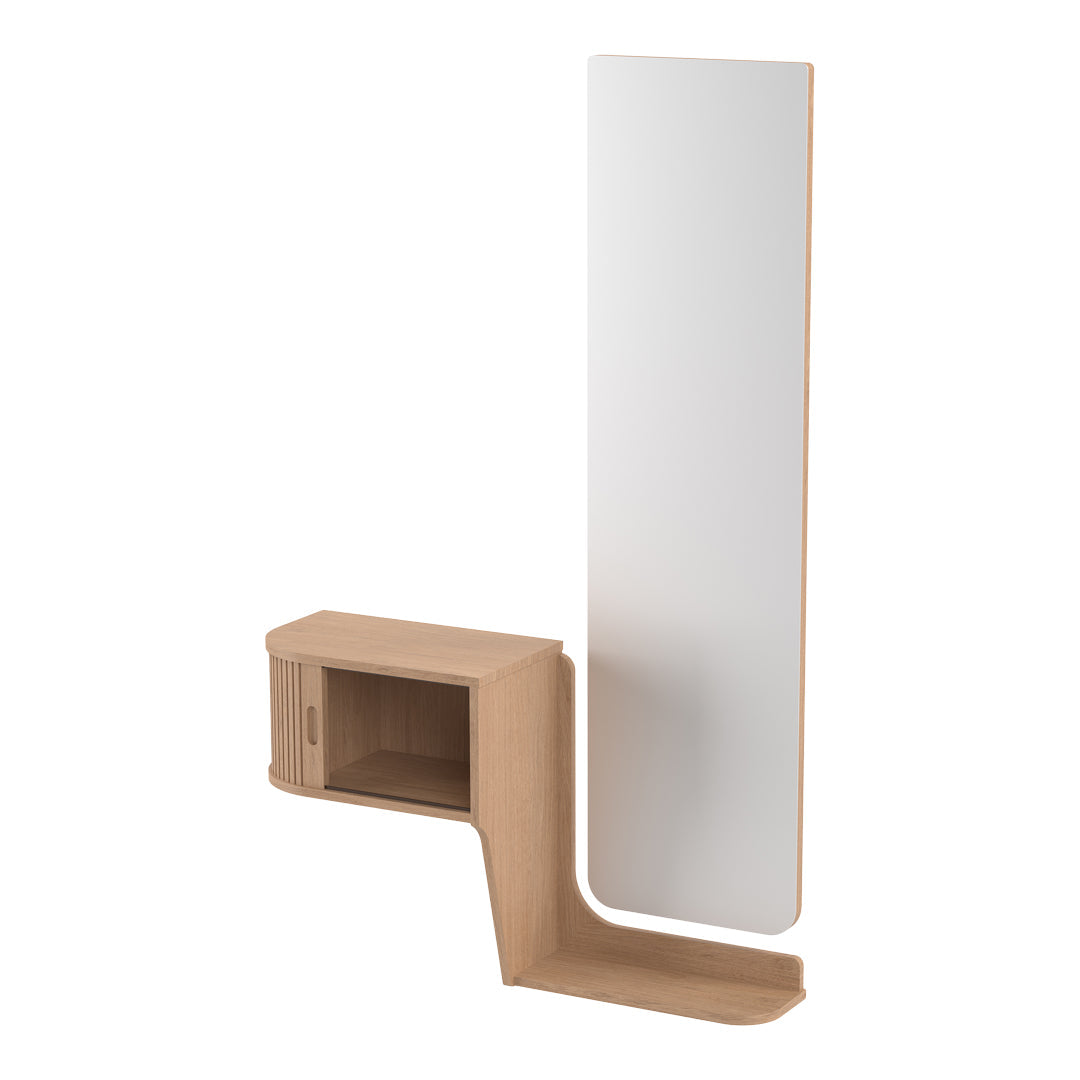 BPS127 Modern Hallway Wall Mirror with Shelf - Elegant Entryway Decor for Small Spaces, Perfect for Apartments, Living Rooms & Bedrooms