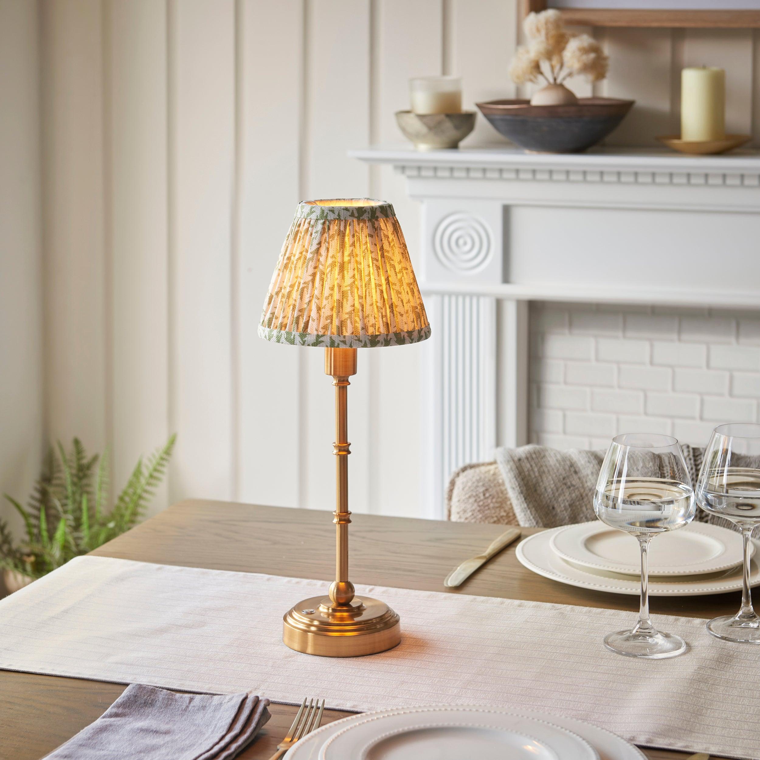 Rechargeable Table Lamp with 16cm Herb Garden - Green Shade LED Desk Light for Home Office, Bedroom, and Indoor Plants | Eco-Friendly Lighting Solution