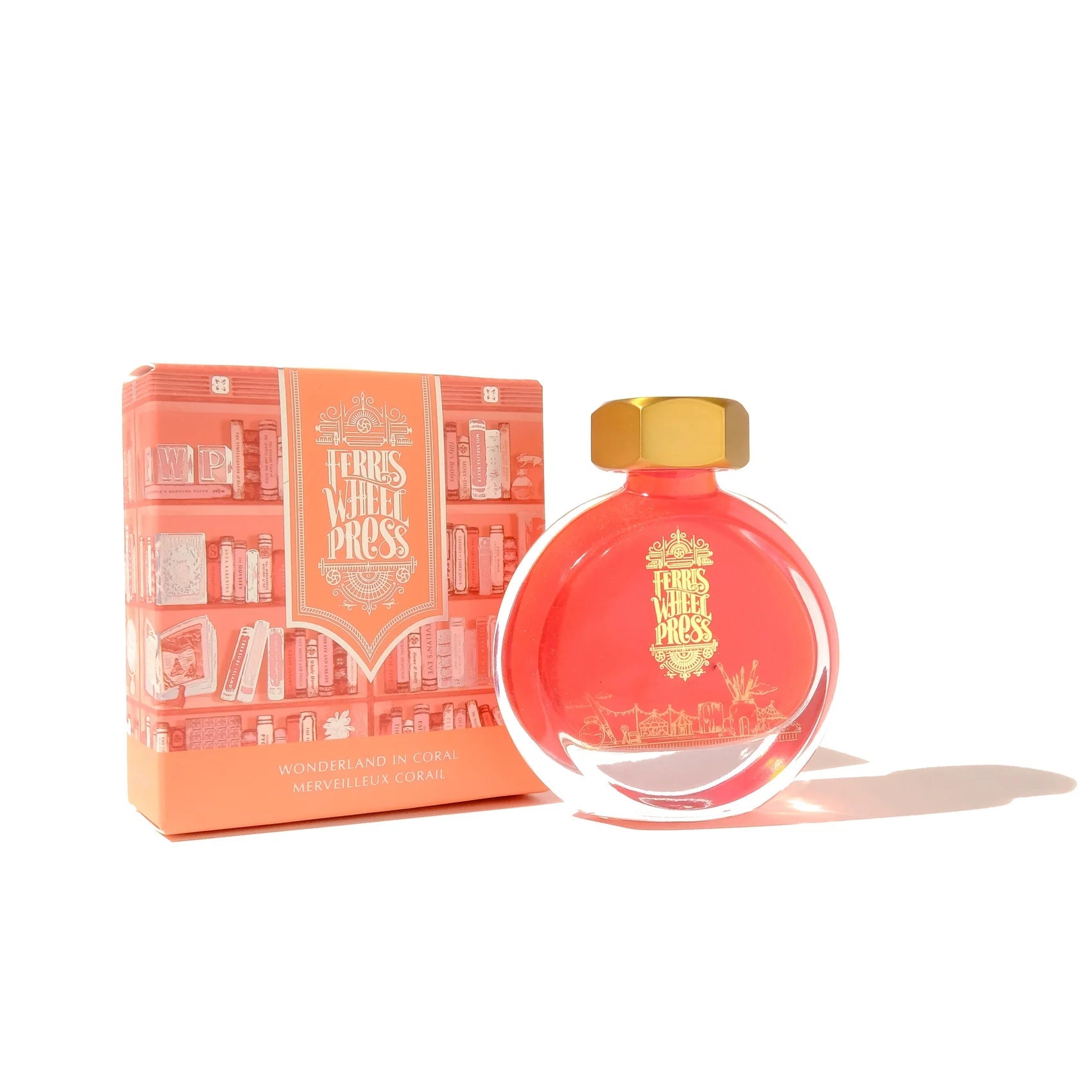 Ferris Wheel Press Wonderland Coral Fountain Pen Ink - Premium Calligraphy & Writing Ink for Fountain Pens, Dip Pens, and Art Projects - Perfect for Journaling, Lettering, and Creative Writing