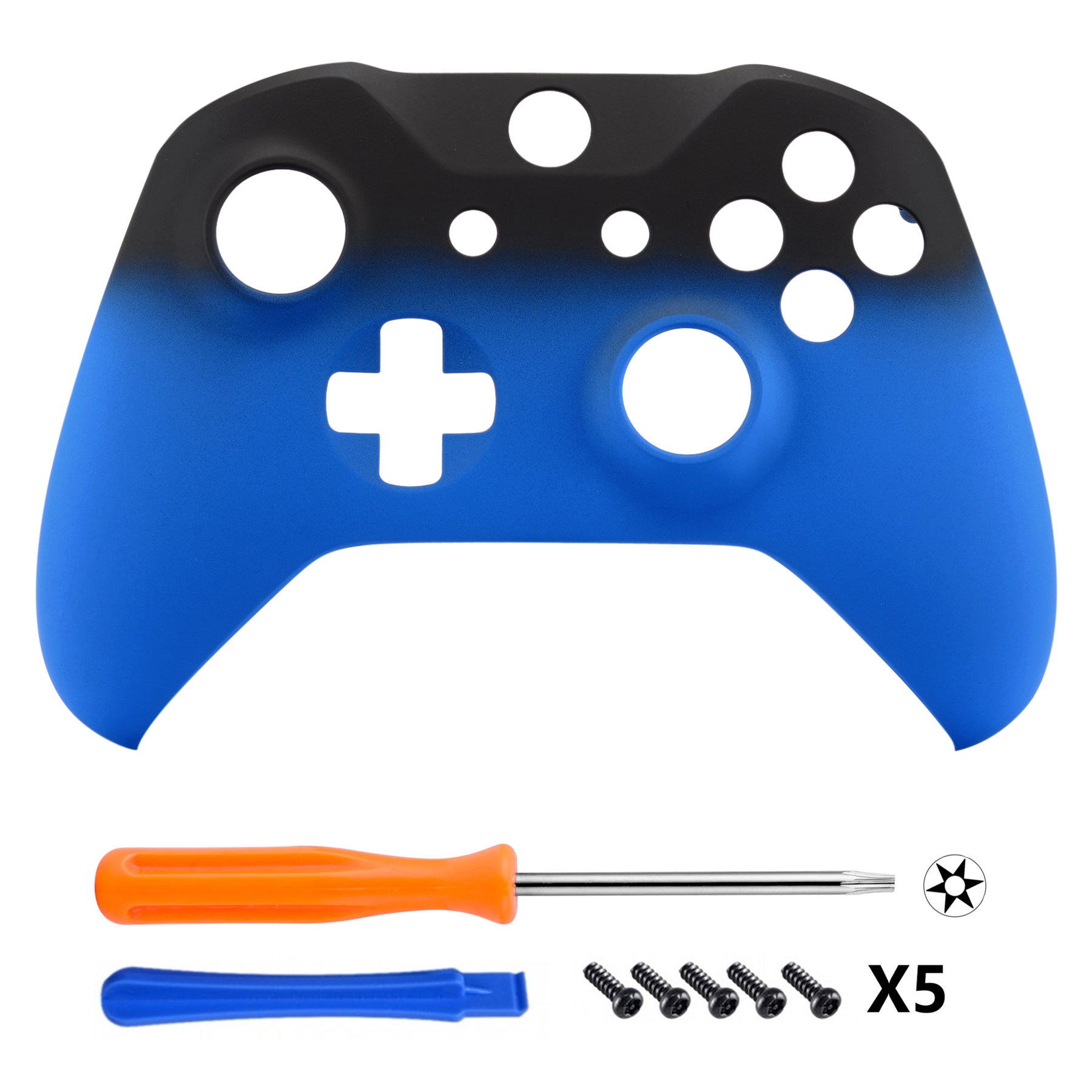 ExtremeRate Shadow Blue Soft Touch Grip Replacement Faceplate for Xbox One S & Xbox One X Controller - Enhanced Comfort for Gaming Sessions, DIY Customization, and Long-Lasting Durability