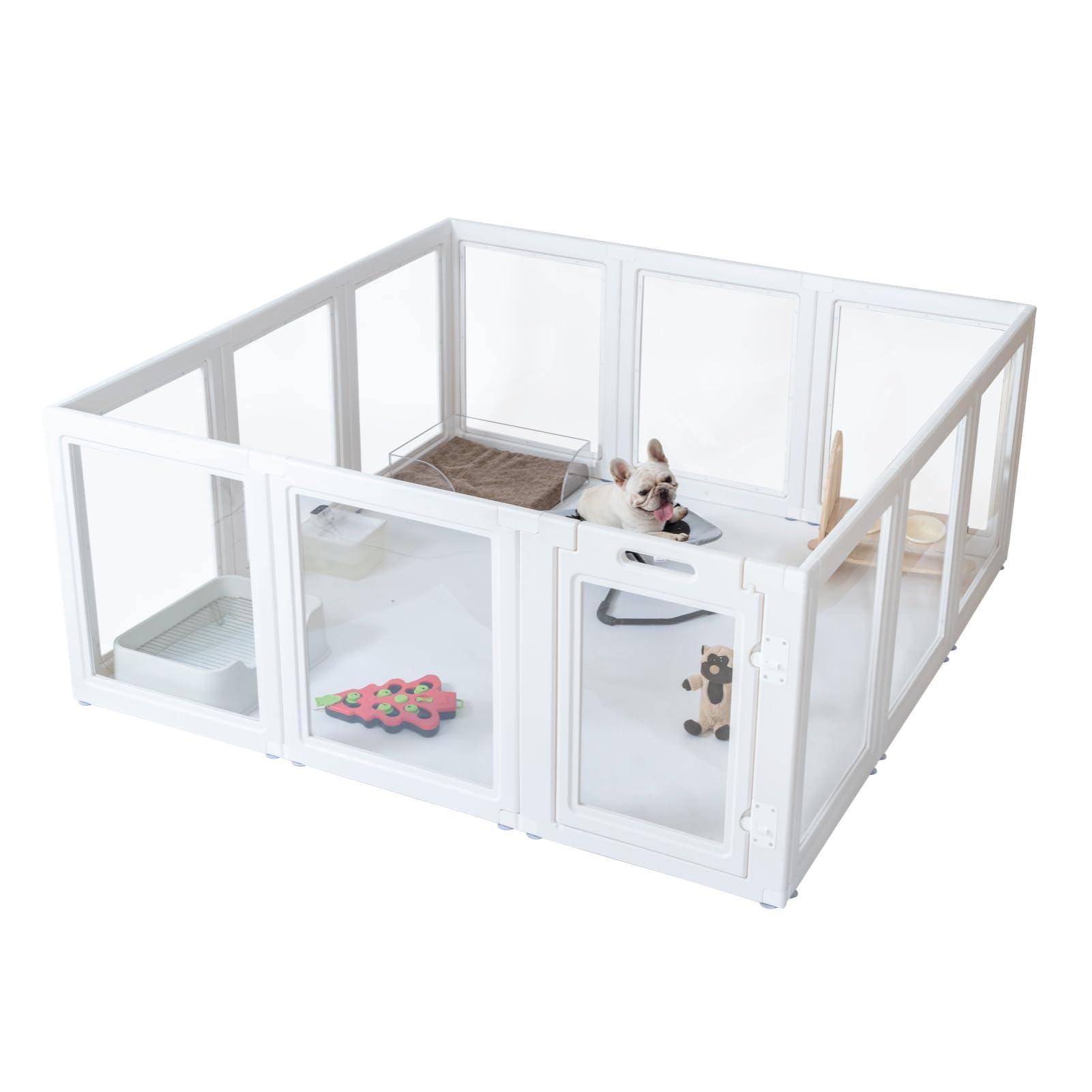 Clear Acrylic Dog Playpen for Indoor Use - 35.4