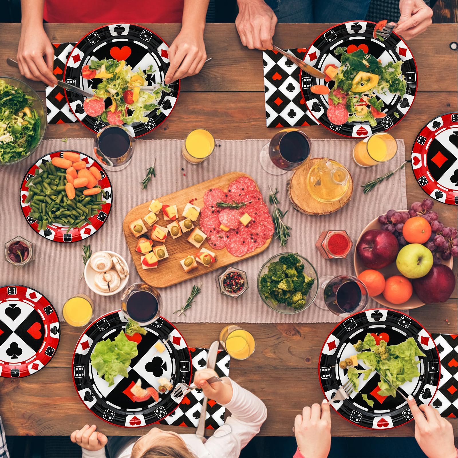180PCS Casino Party Supplies Set - Poker Themed Paper Plates & Napkins Kit for 60 Guests | Includes Dinner Plates, Dessert Plates & Napkins | Perfect for Casino Night, Poker Club Events & Birthday Party Decorations | Ideal for Themed Parties, Game Nights & Special Celebrations