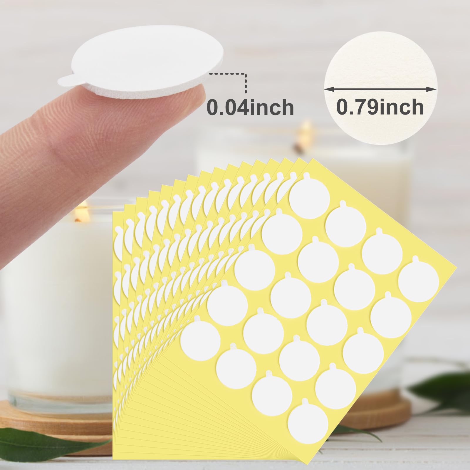 2400PCS Candle Wicks for Candle Making - Premium Heat Resistant Double-Sided Wick Stickers with Little Tail - DIY Candle Making Supplies for Home, Gifts & Aromatherapy