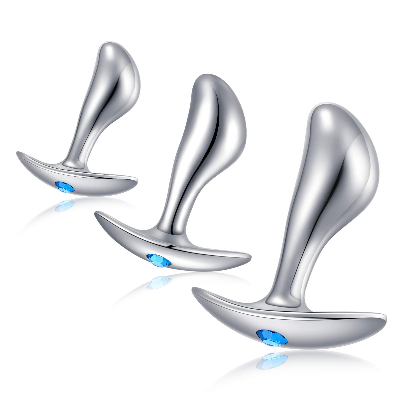 Premium 3-Piece Anal Plug Trainer Kit with Flared Base - Jewelry Style Prostate Massager for Men & Women - Beginner Friendly Adult Sex Toys - Perfect for Solo Play, Couples & BDSM Exploration