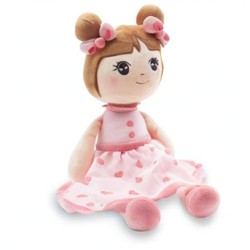 Maxshop 17'' Super Soft Plush Doll - Cute Baby Girl Stuffed Animal Toy with Gift Box (Pink) | Perfect Birthday Gift, Nursery Decor & Cuddly Companion
