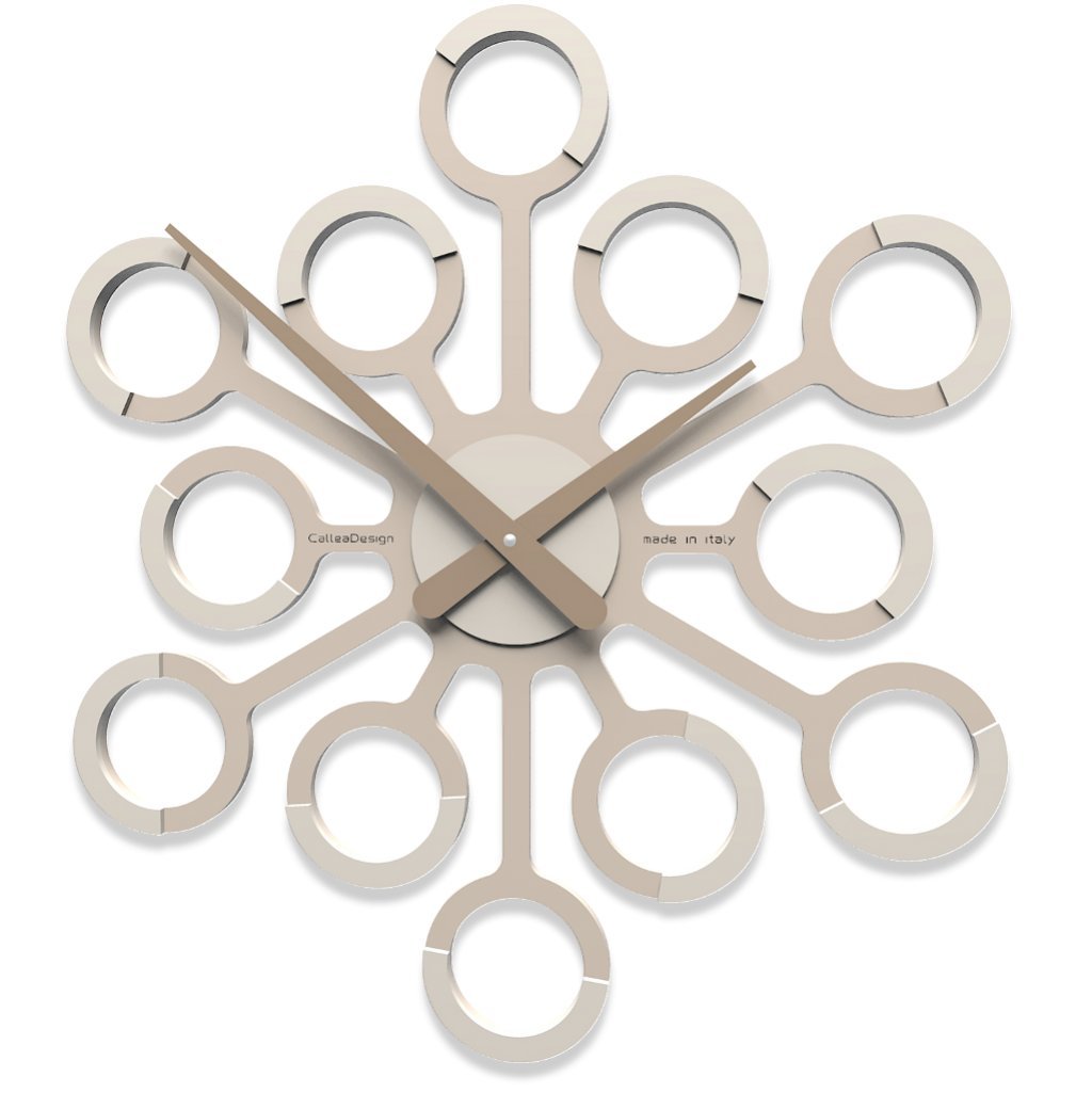 CalleaDesign 17 Inch Modern Wall Clock - Big Bang Sand Color Decorative Clock for Living Room, Bedroom, Office | Silent Non-Ticking Battery Operated Large Clock for Home & Office Decor