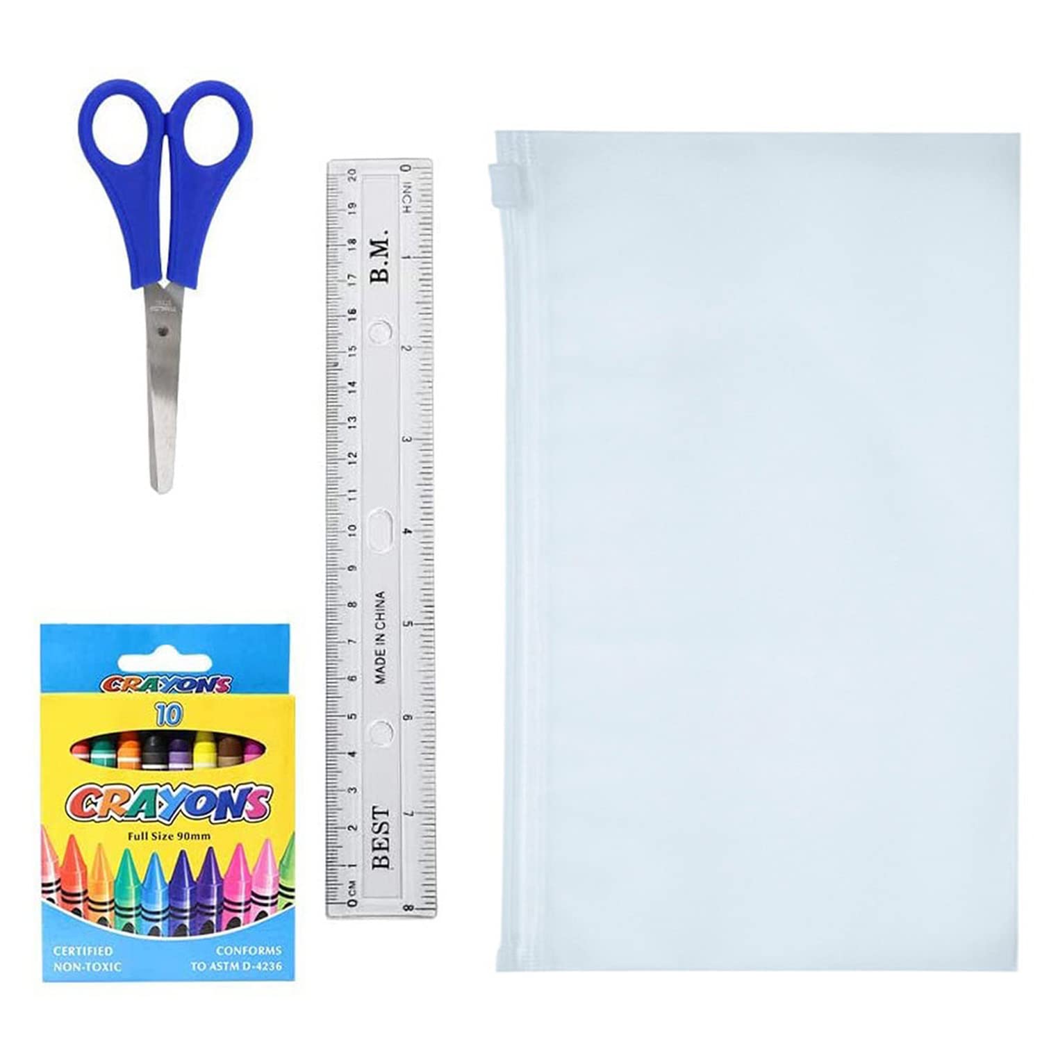 50-Piece Bulk School Supplies Kit - 24 Value Pack with Pens, Pencils, Crayons & More - Essential Classroom Supplies for Elementary, Middle & High School Students - Perfect for Back to School, Homeschooling & Teacher Stocking