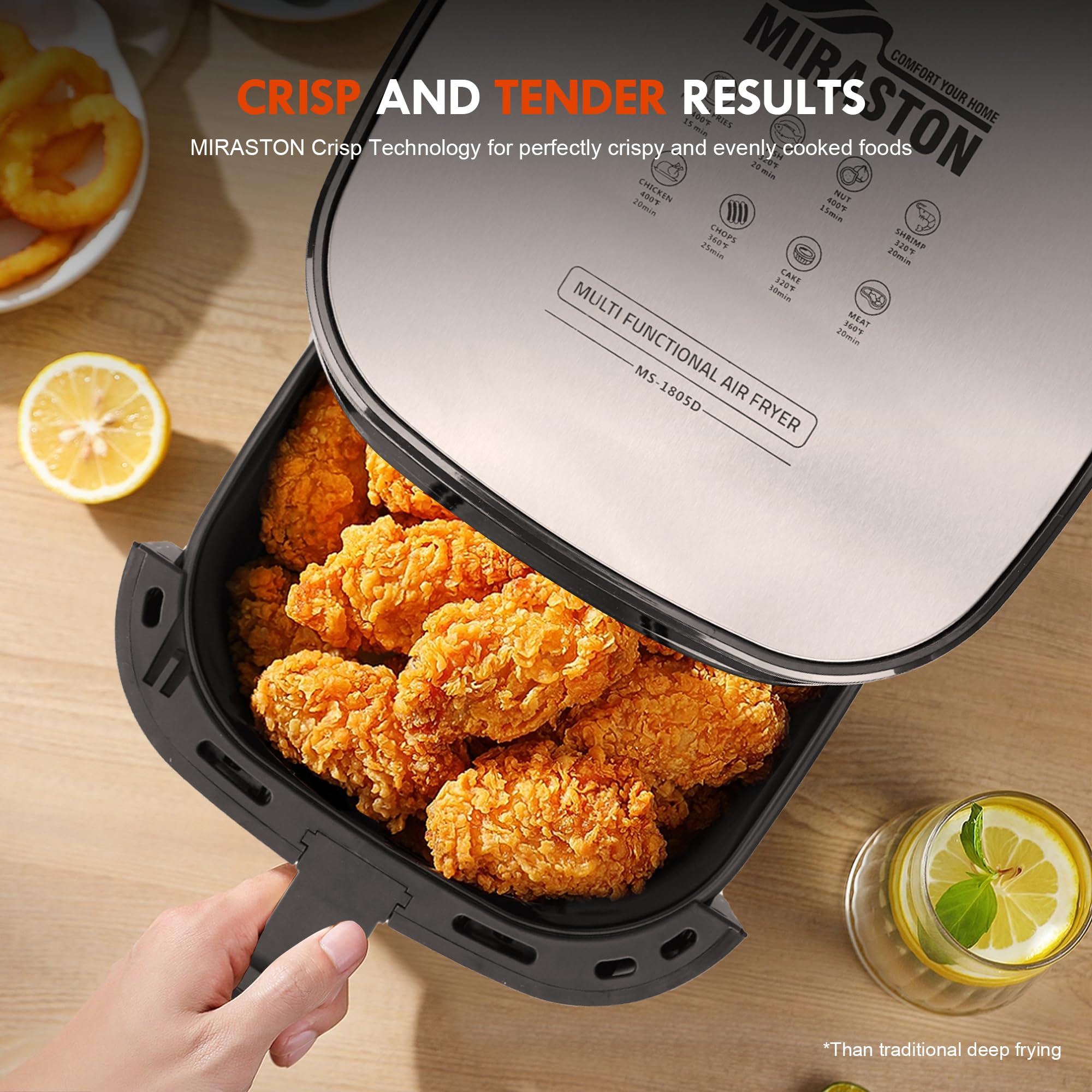 6.5QT Air Fryer with Clear View Window - Smart Digital Air Fryer with 8 Preset Cooking Functions for Healthy Meals, Snacks & Desserts - Dishwasher Safe Nonstick Basket - Perfect for Kitchen, Dorm, Office & Small Apartments - Ideal for Quick Meals, Family Dinners & Party Snacks