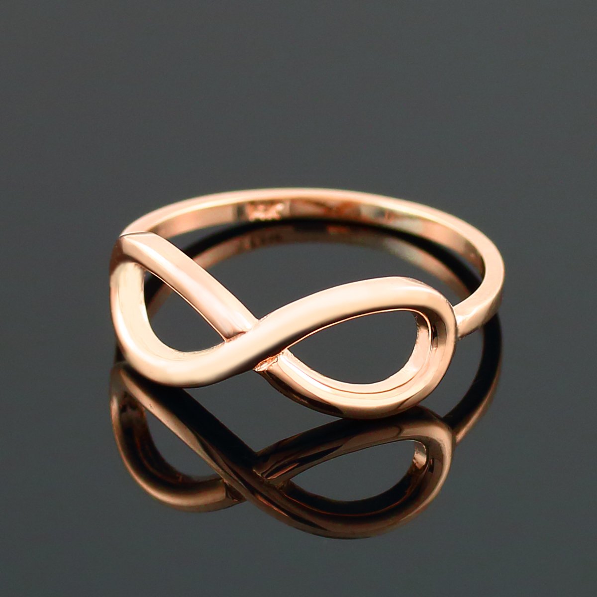 14k Rose Gold Infinity Ring for Women - High Polish Elegant Wedding Band, Promise Ring, Anniversary Gift - Perfect for Engagements, Bridal Jewelry & Special Occasions