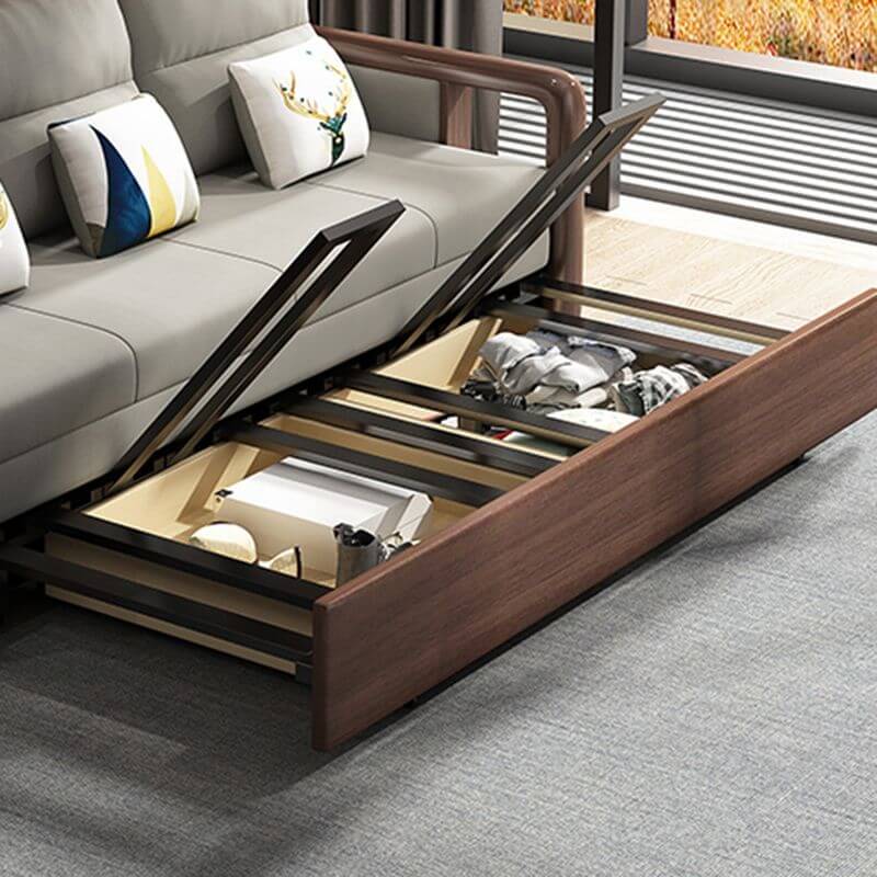 Modern Leather Sofa for Small Apartments - Convertible Backrest Sofa Bed for Living Room, Guest Room & Studio - Comfortable & Space-Saving Furniture