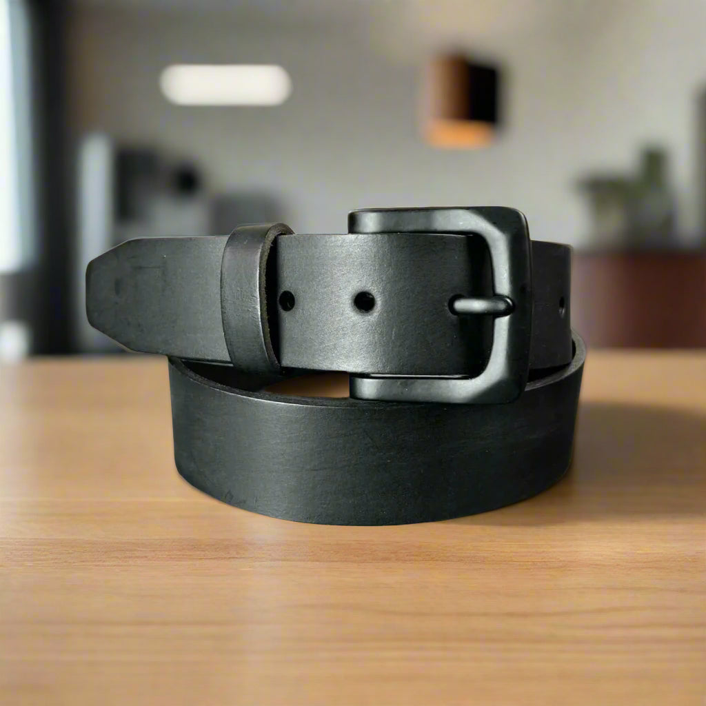Premium Men's Buffalo Grain Leather Belt - Durable & Stylish for Casual & Formal Wear - Perfect for Office, Jeans & Dress Pants