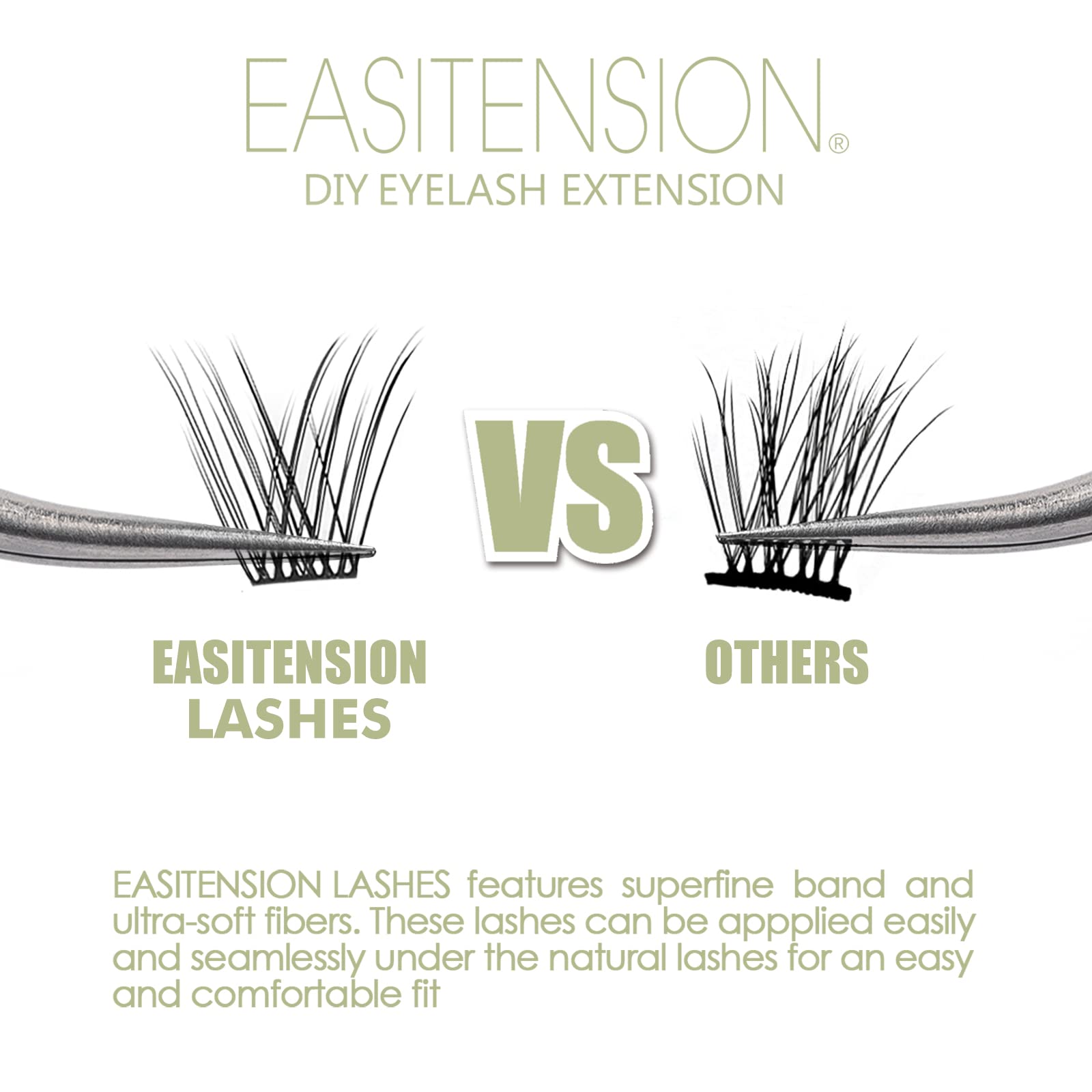 DIY Eyelash Extension Kit - 12 Clusters Natural Lashes with Glue Bonded Band, C Curl 12MM for Home Use | Perfect for Bridal, Party & Everyday Glam Makeup Looks