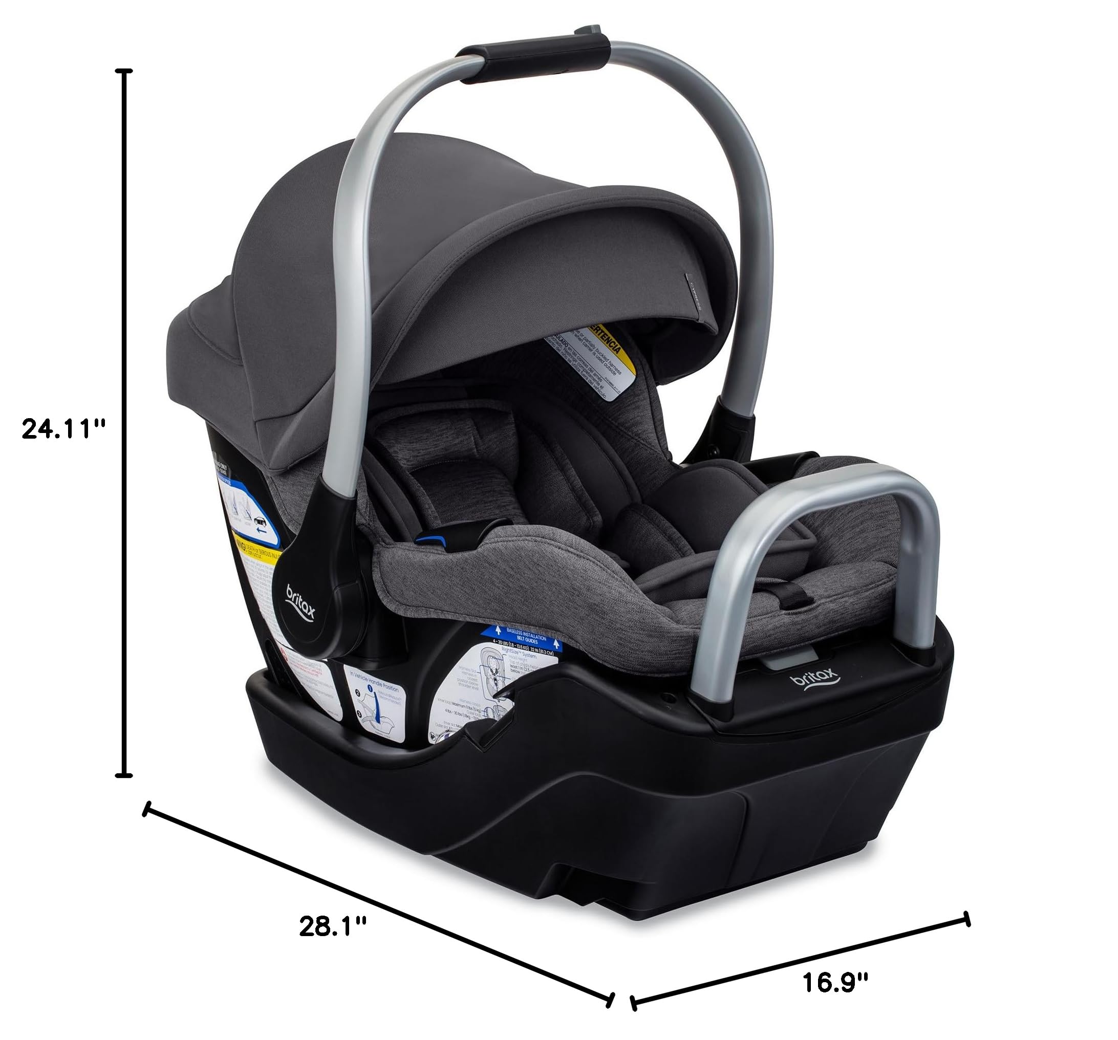 Britax Cypress Infant Car Seat - Rear Facing Baby Car Seat with Alpine Base & ClickTight Installation | Premium Soft Fabrics in Ponte Stone | Safe & Comfortable for Newborns to Toddlers | Perfect for Daily Commutes, Road Trips & Family Travel