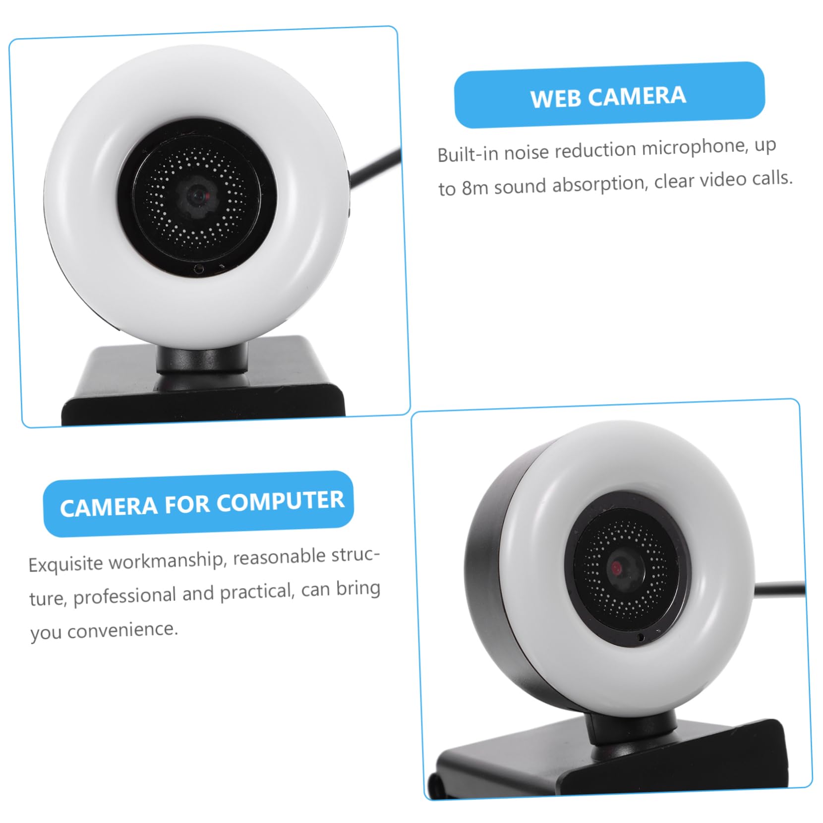 Gadpiparty 1080P HD Webcam with Built-in Microphone & LED Light - USB Computer Camera for Video Conferencing, Live Streaming, Online Classes, and Gaming