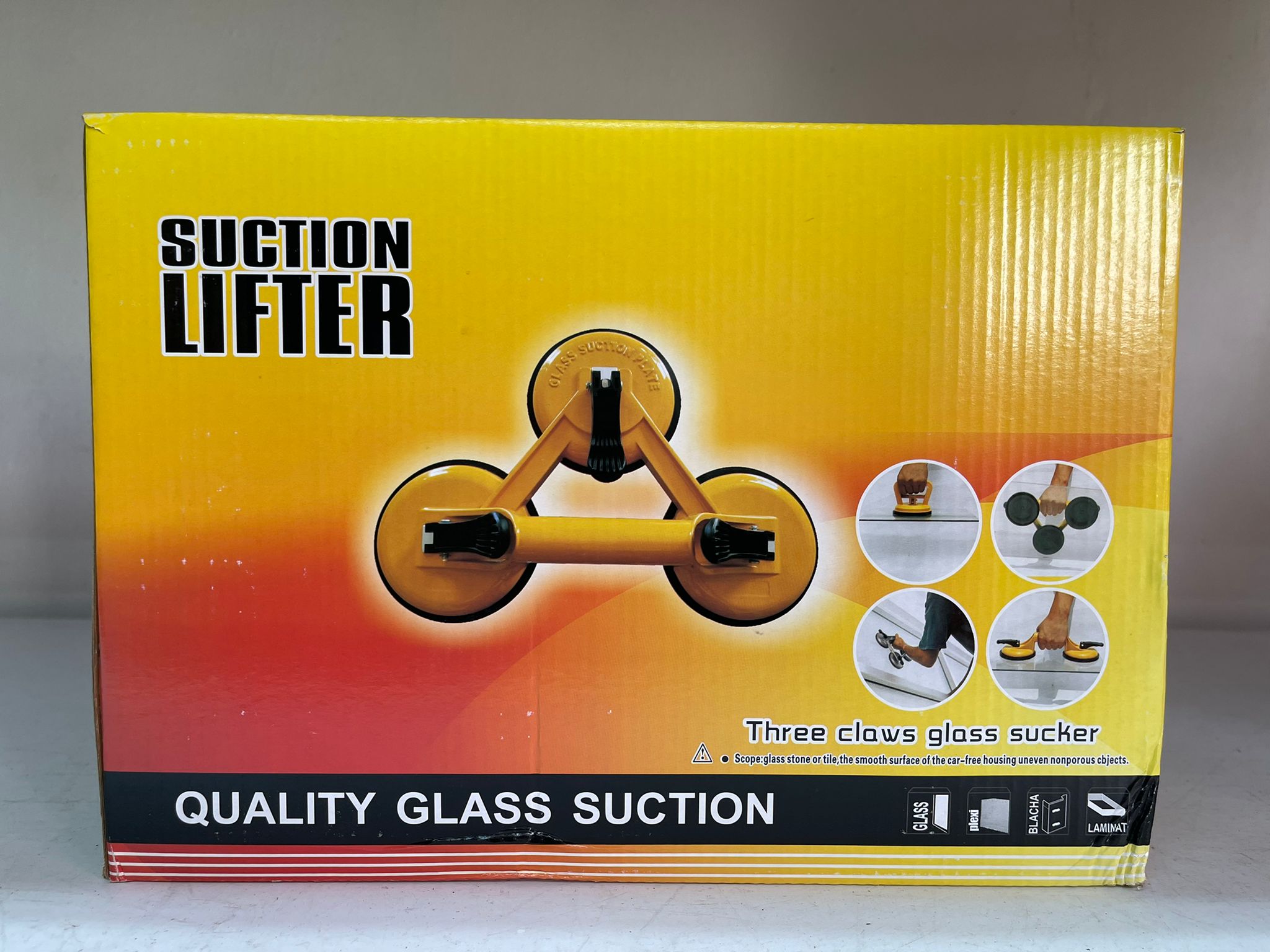 3 Cup Glass Lifter Vacuum Suction Cup - Heavy Duty Suction Gripper for Glass Panels, Windows, Tiles | Model SL-JX3 | Perfect for Construction, Glass Installation & DIY Home Projects