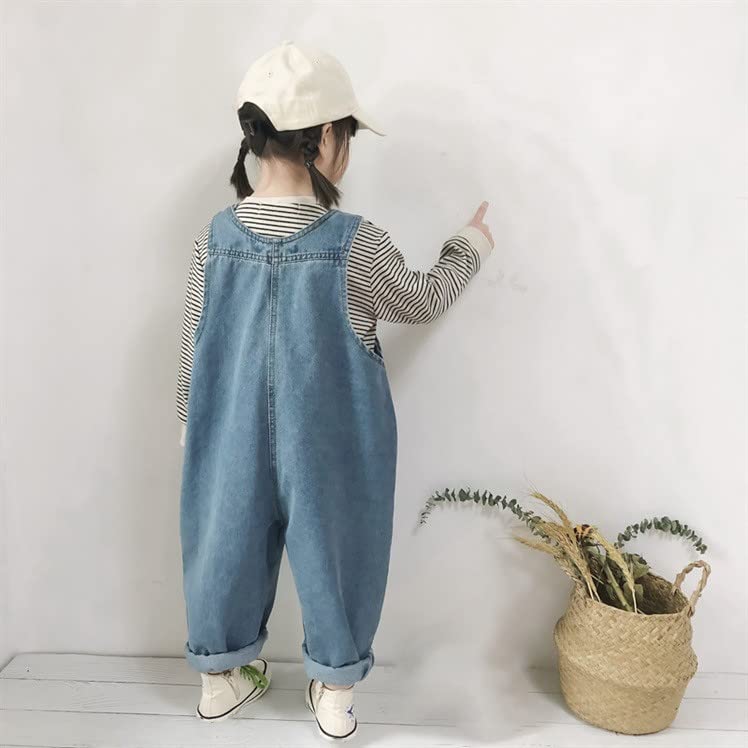 Girls Denim Overalls Casual Jean Backpack Pants - Stylish & Comfortable for School, Playdates & Outdoor Adventures