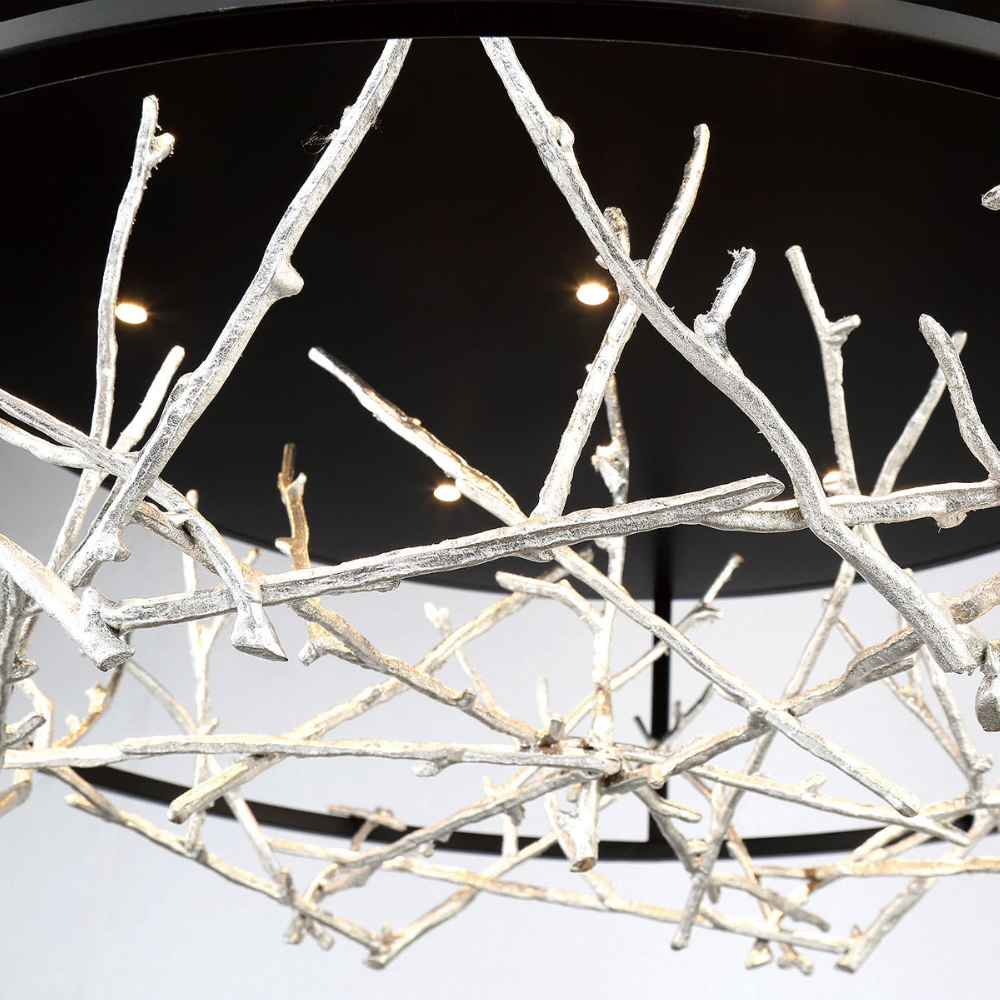 Aerie 31 LED Chandelier - Modern Silver & Black Crystal Ceiling Light Fixture for Dining Room, Living Room & Bedroom Lighting