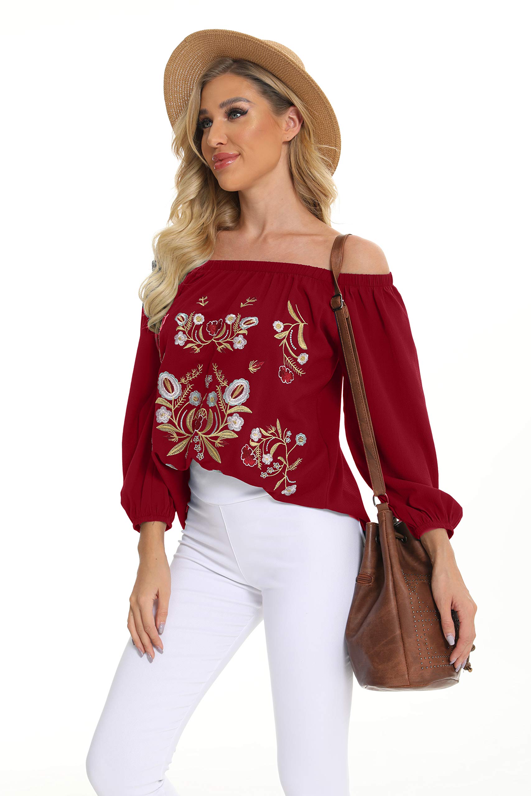 Mexican Embroidered Shirt for Women - Boho Floral Western Top for Festivals & Vacations