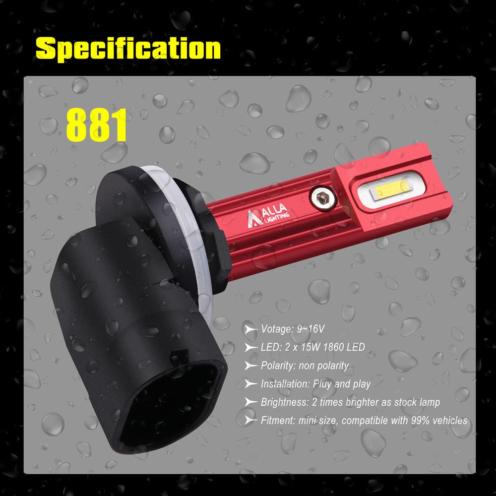886 881 Super Bright LED Fog Light Bulbs - Replacement for 896 889 898 H28 - Perfect for Night Driving & Off-Road Adventures