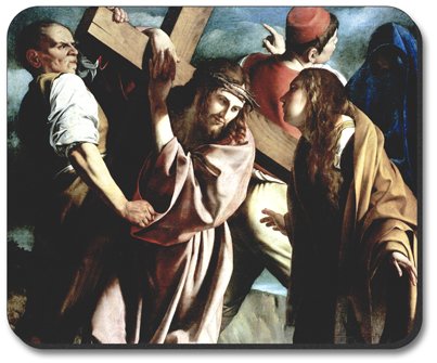 Religious Christian Calvary Mouse Pad with Artistic Design - Perfect for Office, Gaming & Church Computer Use