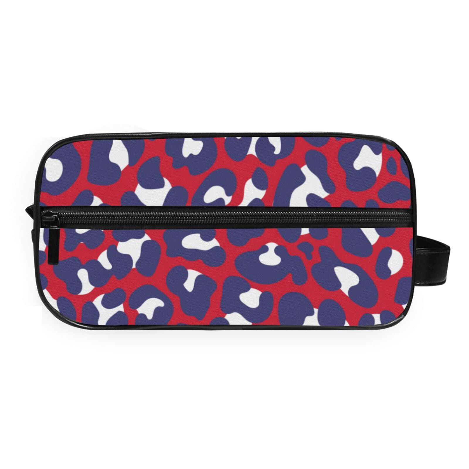Funny Leopard Toiletry Bag - Portable Zippered Cosmetic Organizer for Travel, Gym & Camping