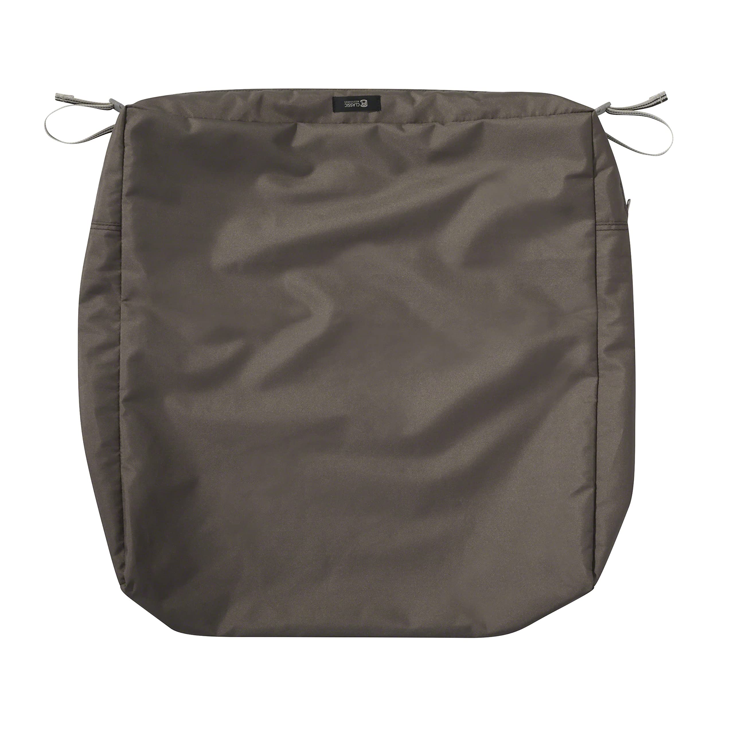 Classic Accessories Ravenna Rectangular Patio Seat Cushion Slip Cover - Dark Taupe, 21
