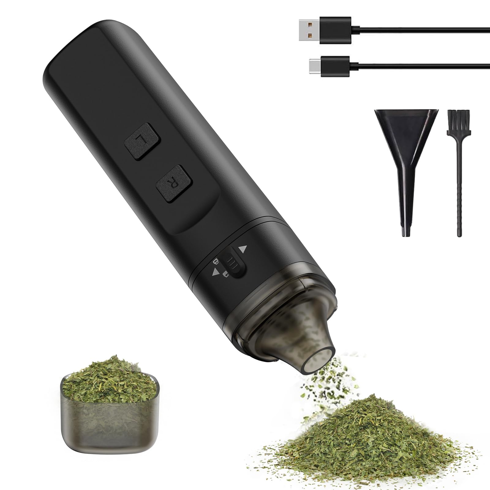 Premium Electric Herb Grinder - Fast & Portable 1.5g Capacity for Fresh Herbs | Perfect for Cooking, Baking & Aromatherapy at Home or On-the-Go