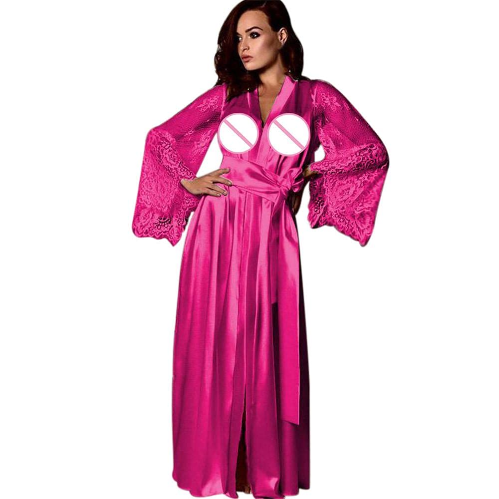 Aniywn Women's Satin Kimono Robe - Elegant Long Lingerie Gown for Bridesmaids, Wedding, Spa & Boudoir - Plus Size Bathrobe & Dressing Gown for Luxury Homewear