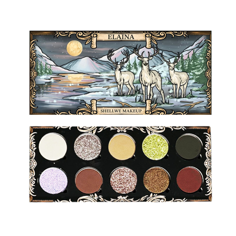 Shellwe Makeup Elaina 10-Color Chameleon Eyeshadow Palette - Shimmer & Matte Long Lasting Pigmented Makeup for Day & Night Looks, Party & Special Occasions