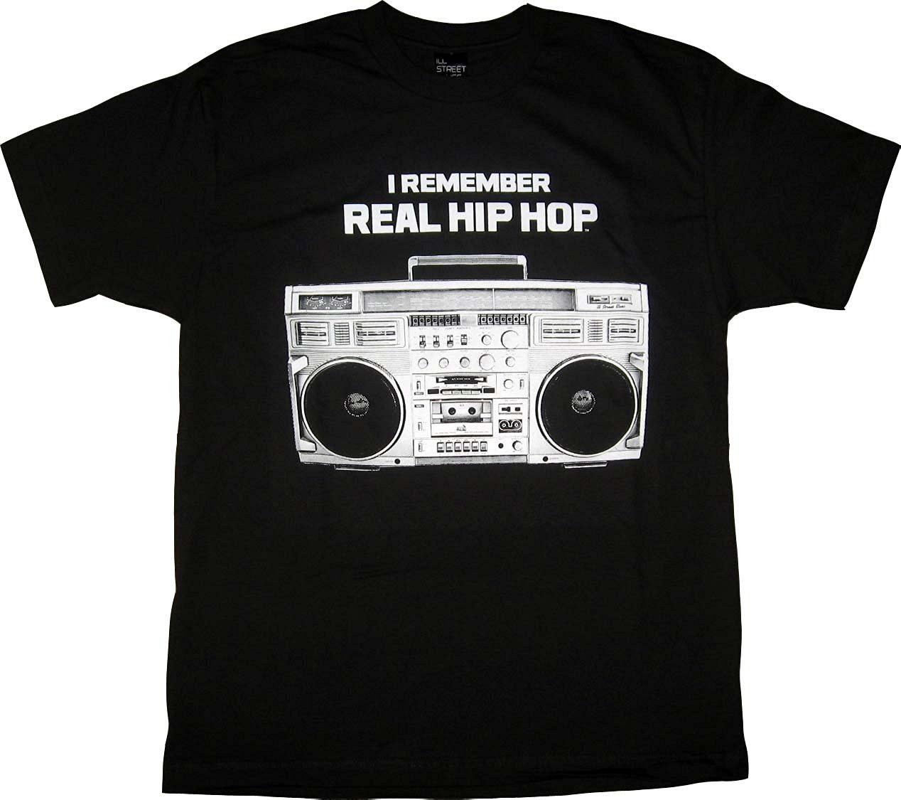 Ill Street Blues I Remember Real Hip Hop Boombox Radio Graphic T-Shirt - Vintage Rap Music Tee for Hip Hop Lovers & Streetwear Fashion