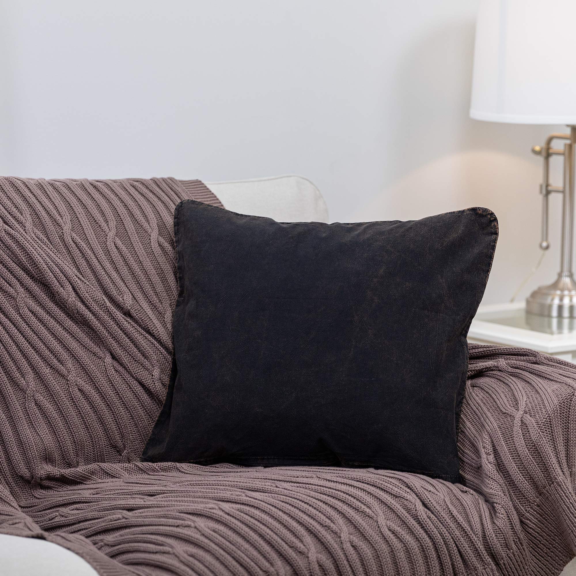 MyPillow Square Throw Pillow - Soft Denim Brown Decorative Cushion for Sofa, Bed & Home Decor - Perfect for Living Room, Bedroom & Office Comfort