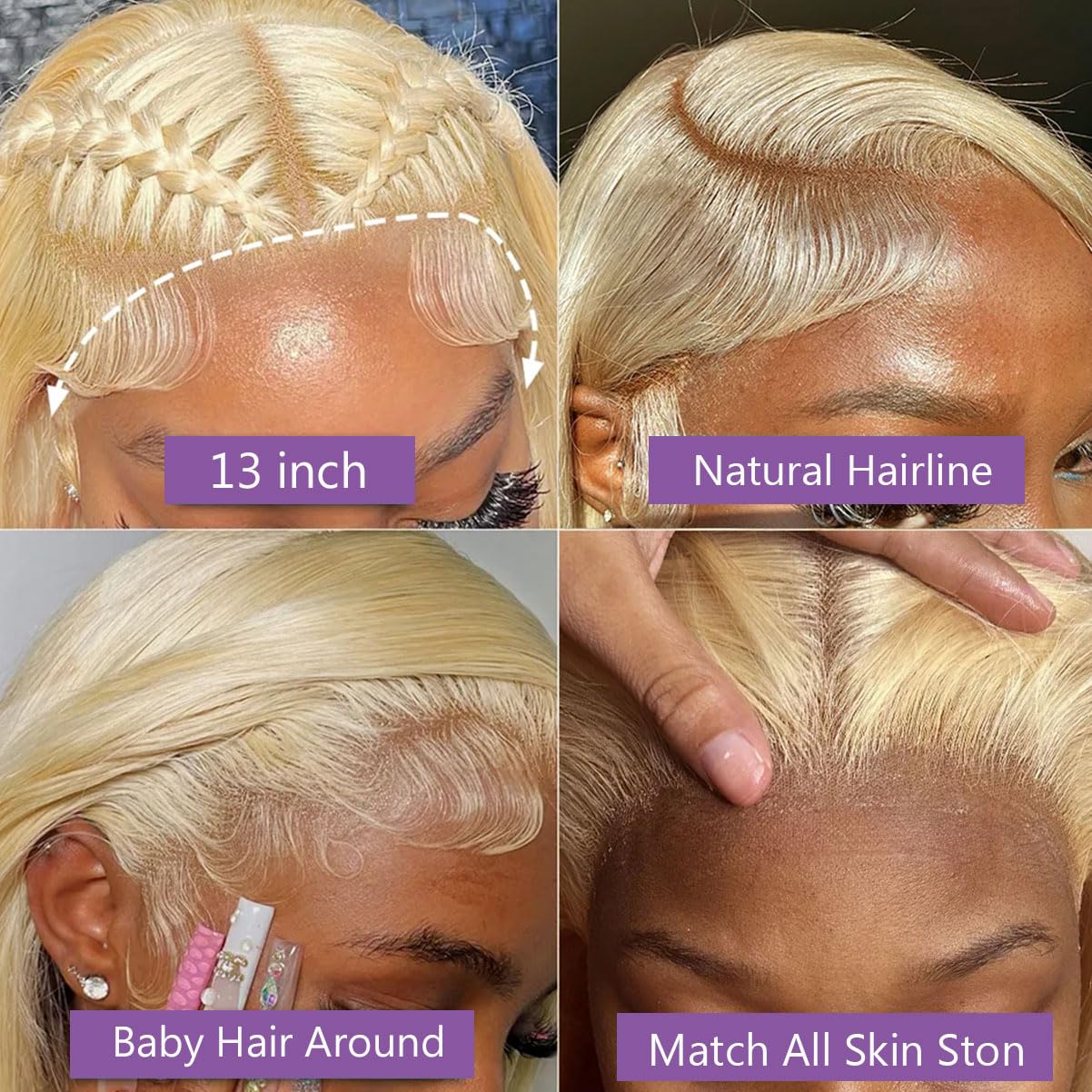 30 Inch 613 Blonde Human Hair Wig - 180% Density Body Wave Lace Front Wig with Pre-Plucked Hairline & Baby Hair | Glueless Design for Daily Wear, Cosplay & Special Occasions