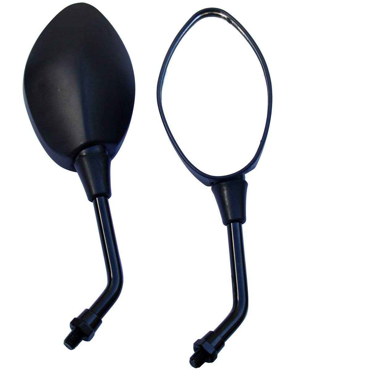 Black Oval Motorcycle Rear View Mirrors for 2017 Honda Fury VT13CX - 1 Pair, Universal Fit, Durable Safety Mirrors for Cruiser Bikes, Perfect for Highway Riding and Urban Commuting