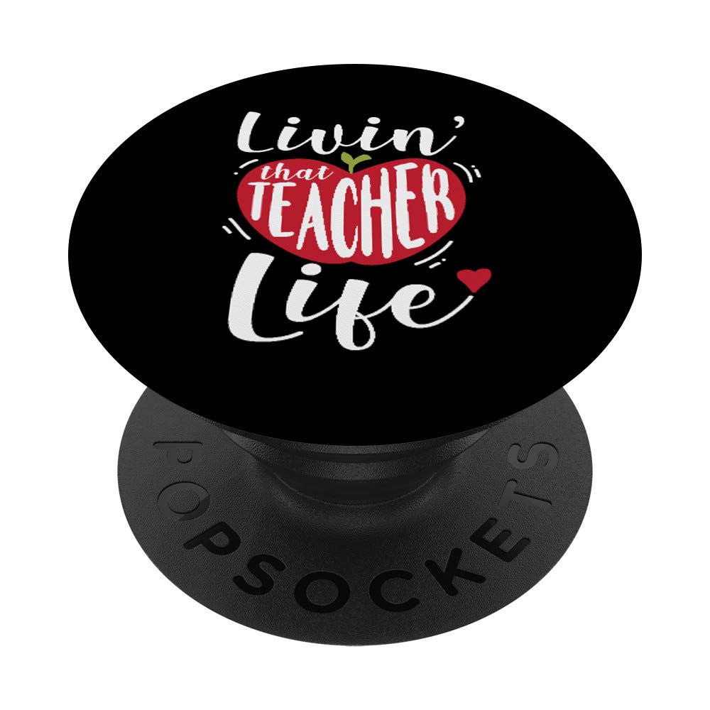 Teacher Life Cute School Educator PopSockets Grip & Stand for Phones & Tablets - Perfect Gift for Teachers, Back to School, Classroom Use