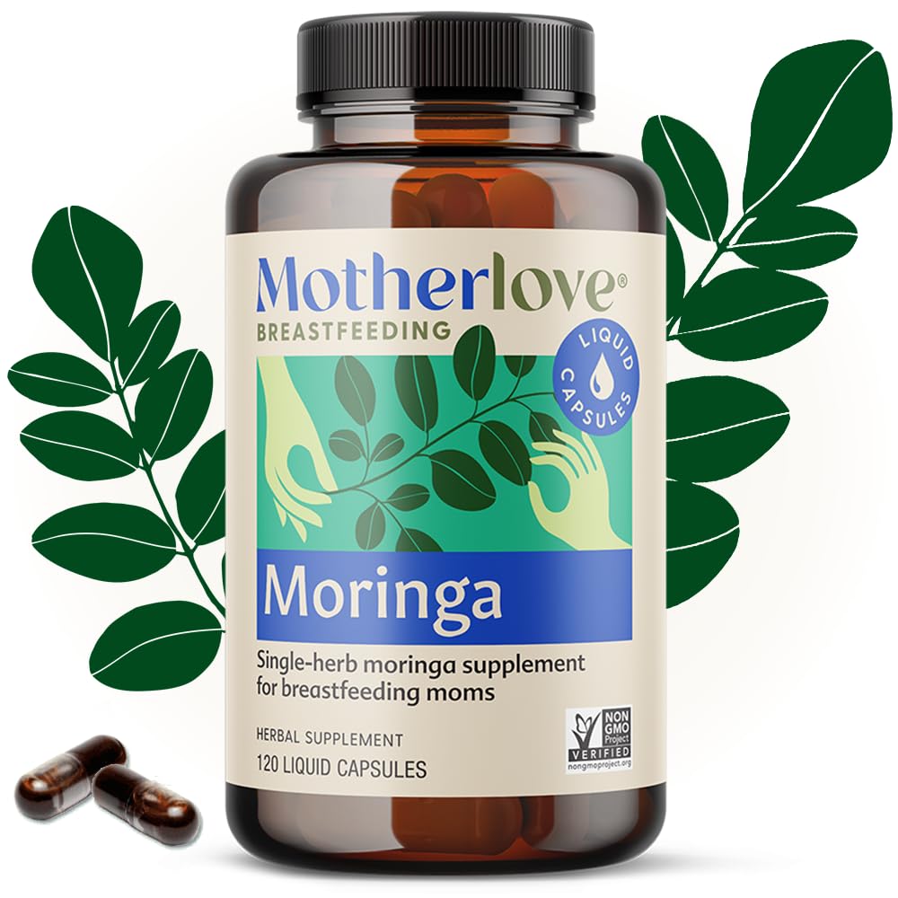 Motherlove Moringa Lactation Supplement (240 Capsules) - Organic, Non-GMO, Vegan & Kosher Herbal Support for Breast Milk Supply | Postpartum Nursing & Breastfeeding Aid for New Moms