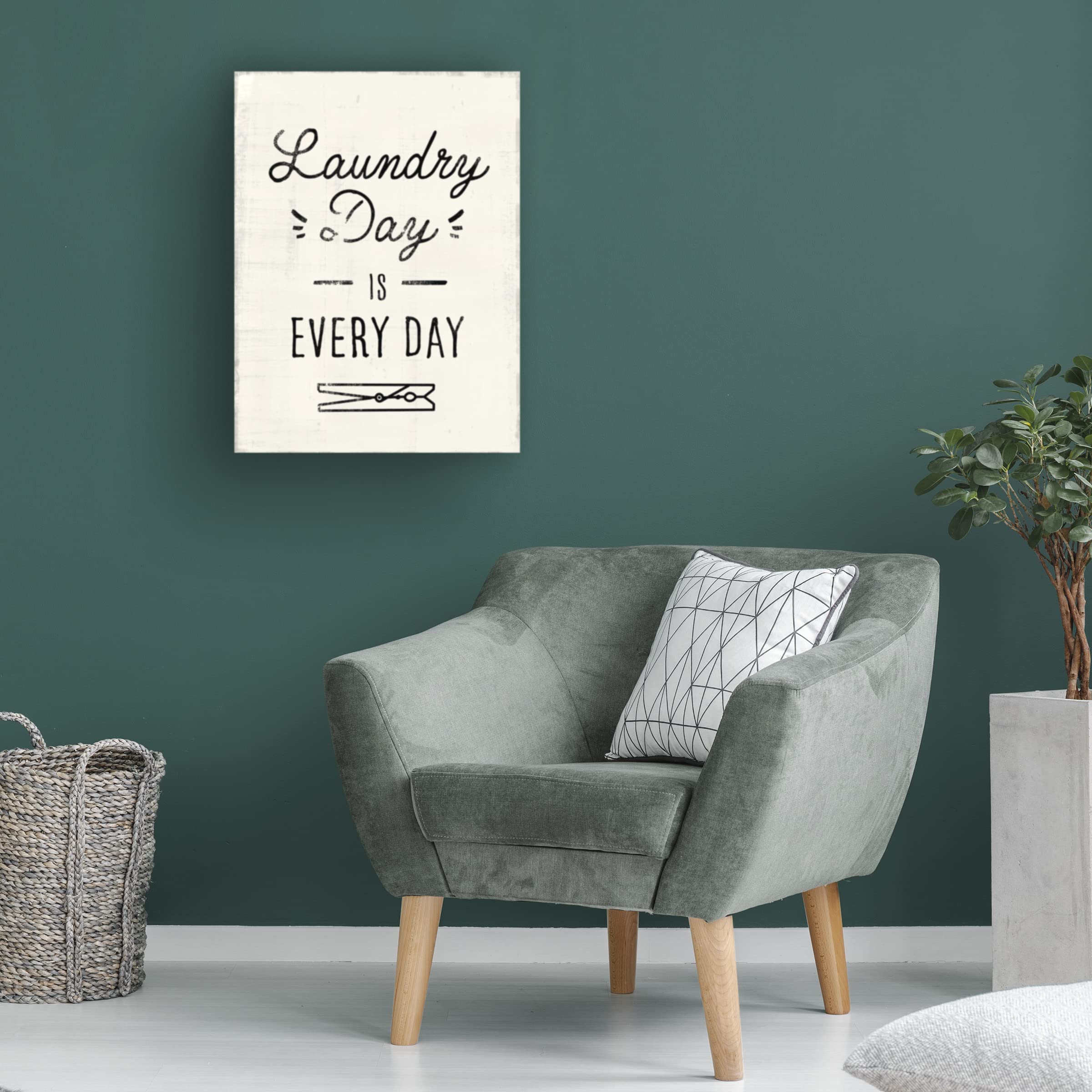 Victoria Barnes 'Laundry Room II' Canvas Wall Art Print - Modern Home Decor for Living Room, Bedroom & Office