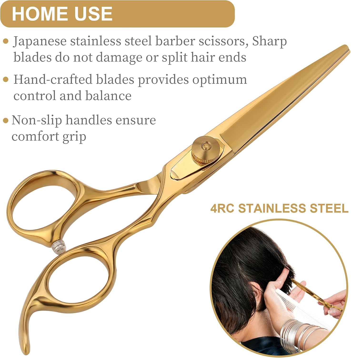 Feelhigh Professional Hair Scissors - 6.9” Premium Japanese Stainless Steel Hair Cutting Shears for Barbers & Stylists | Sharp Hairdressing Scissors for Salon, Home & Professional Use | Perfect for Haircutting, Trimming & Styling