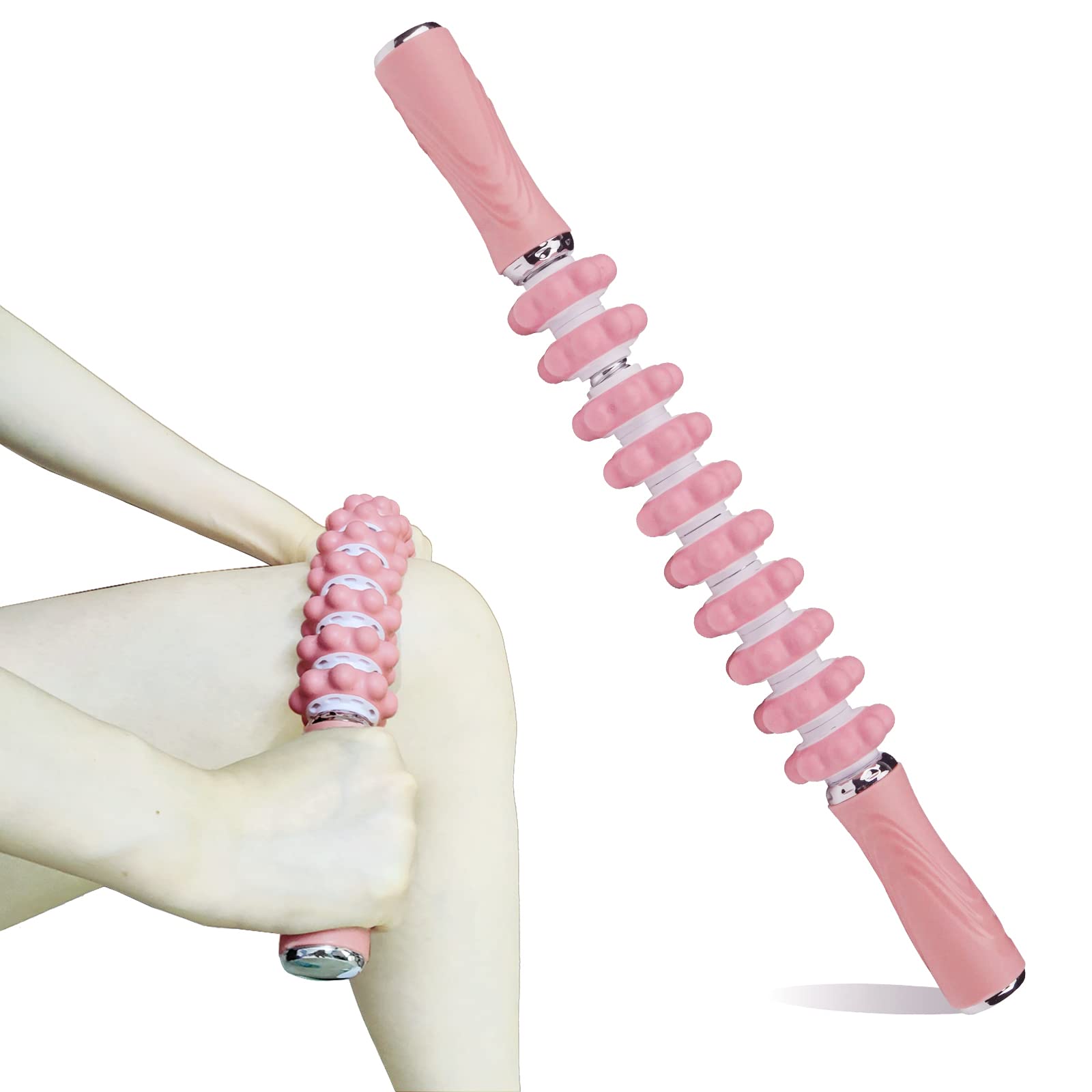 Flexible Muscle Roller Stick for Deep Tissue Massage, Cellulite Reduction & Lymphatic Drainage - Portable Massage Tool for Leg, Back & Shoulder Pain Relief - Perfect for Post-Workout Recovery, Physical Therapy & Home Spa Use